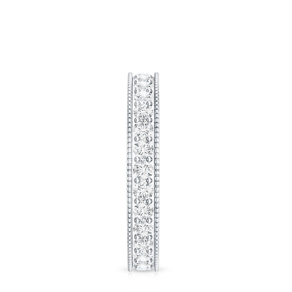 Moissanite Band Ring with Milgrain Detailing
