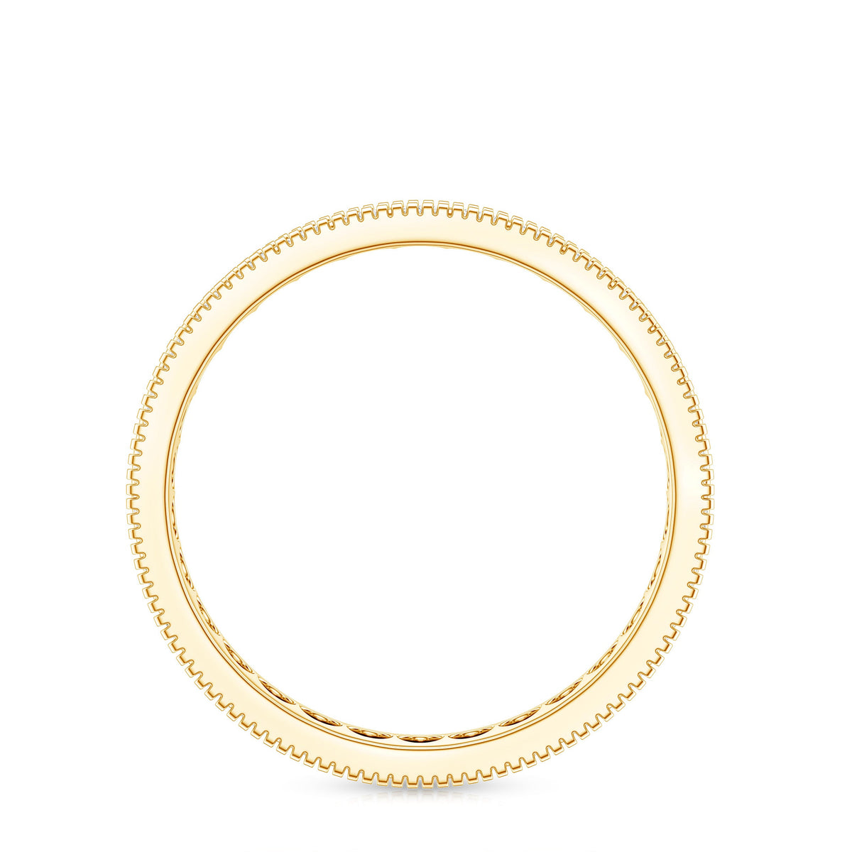 Moissanite Band Ring with Milgrain Detailing