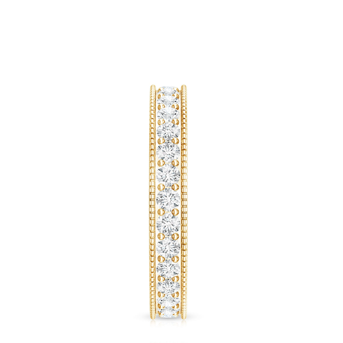 Moissanite Band Ring with Milgrain Detailing
