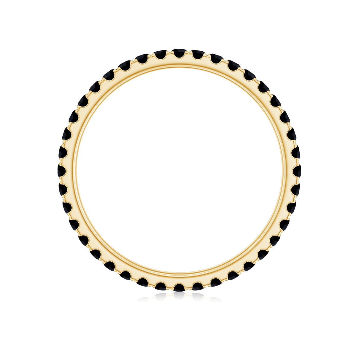 Certified Real Black Spinel Eternity Stackable Ring