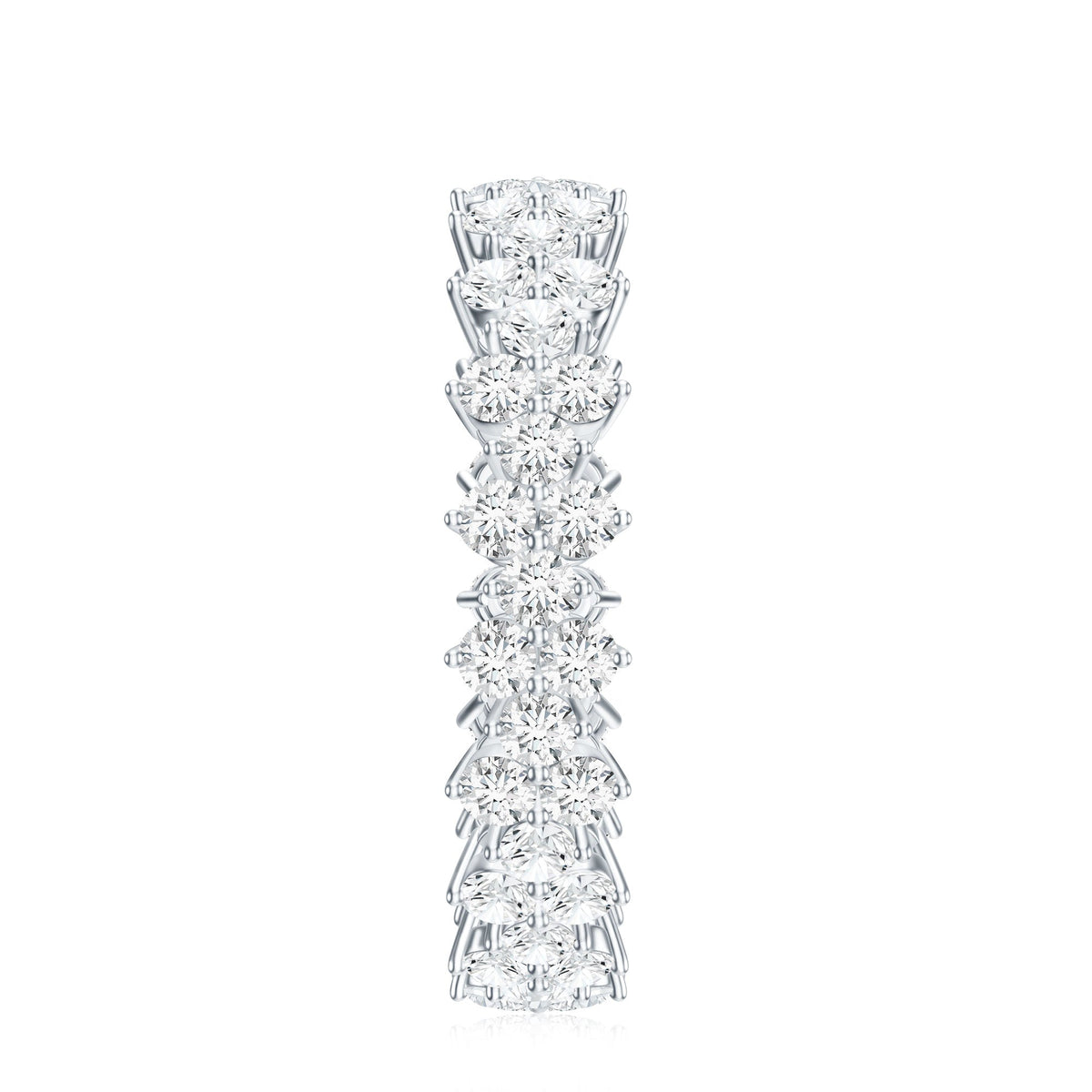 Cluster Wedding Band for Women with Moissanite