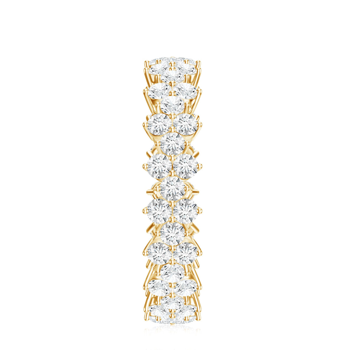 Cluster Wedding Band for Women with Moissanite