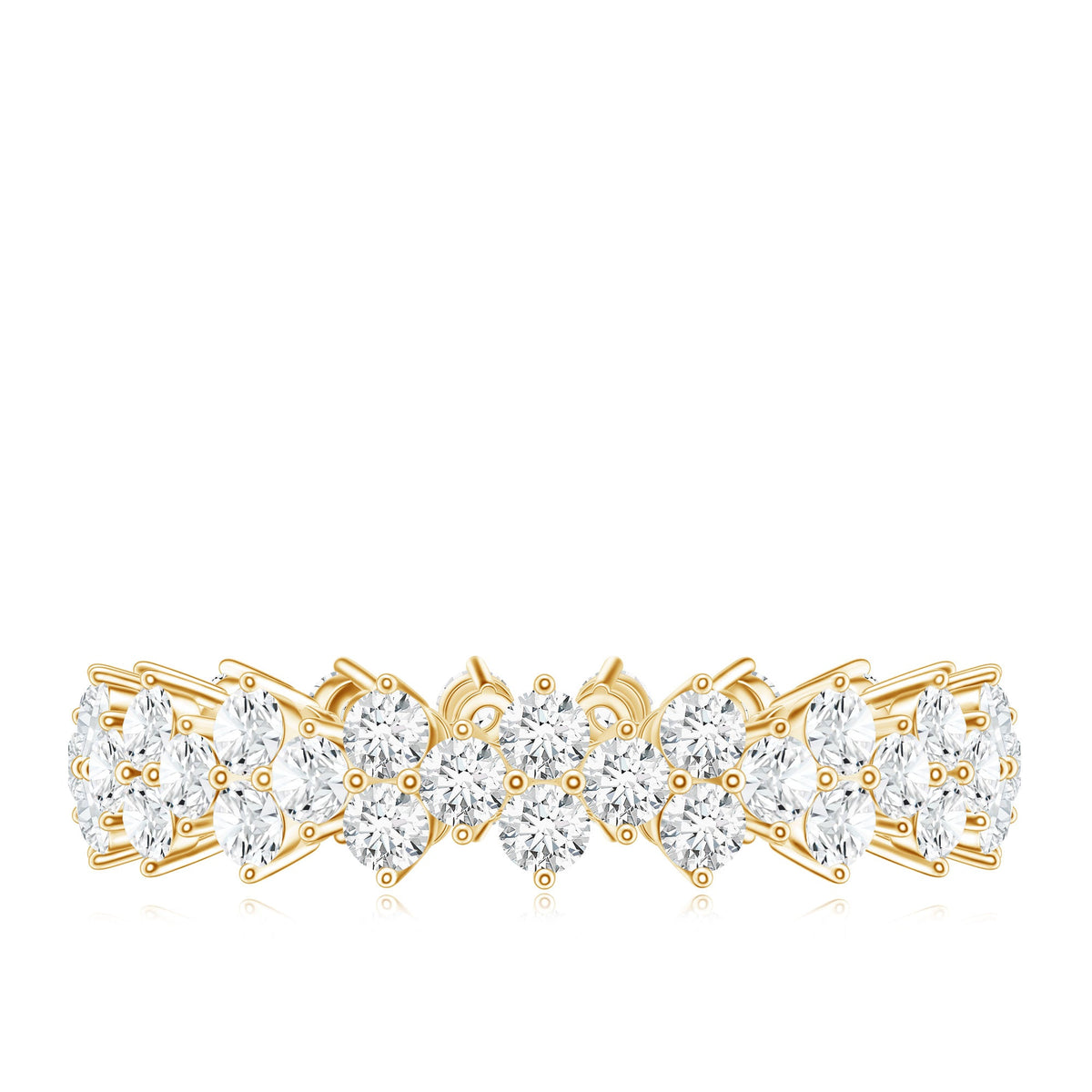 Cluster Wedding Band for Women with Moissanite