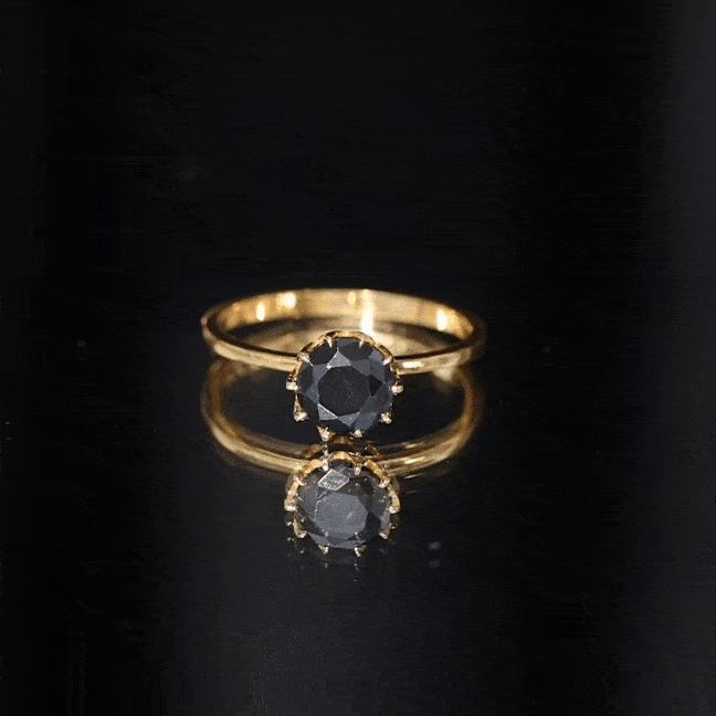 Certified 2 Carat Lab Grown Black Diamond Solitaire Engagement Ring