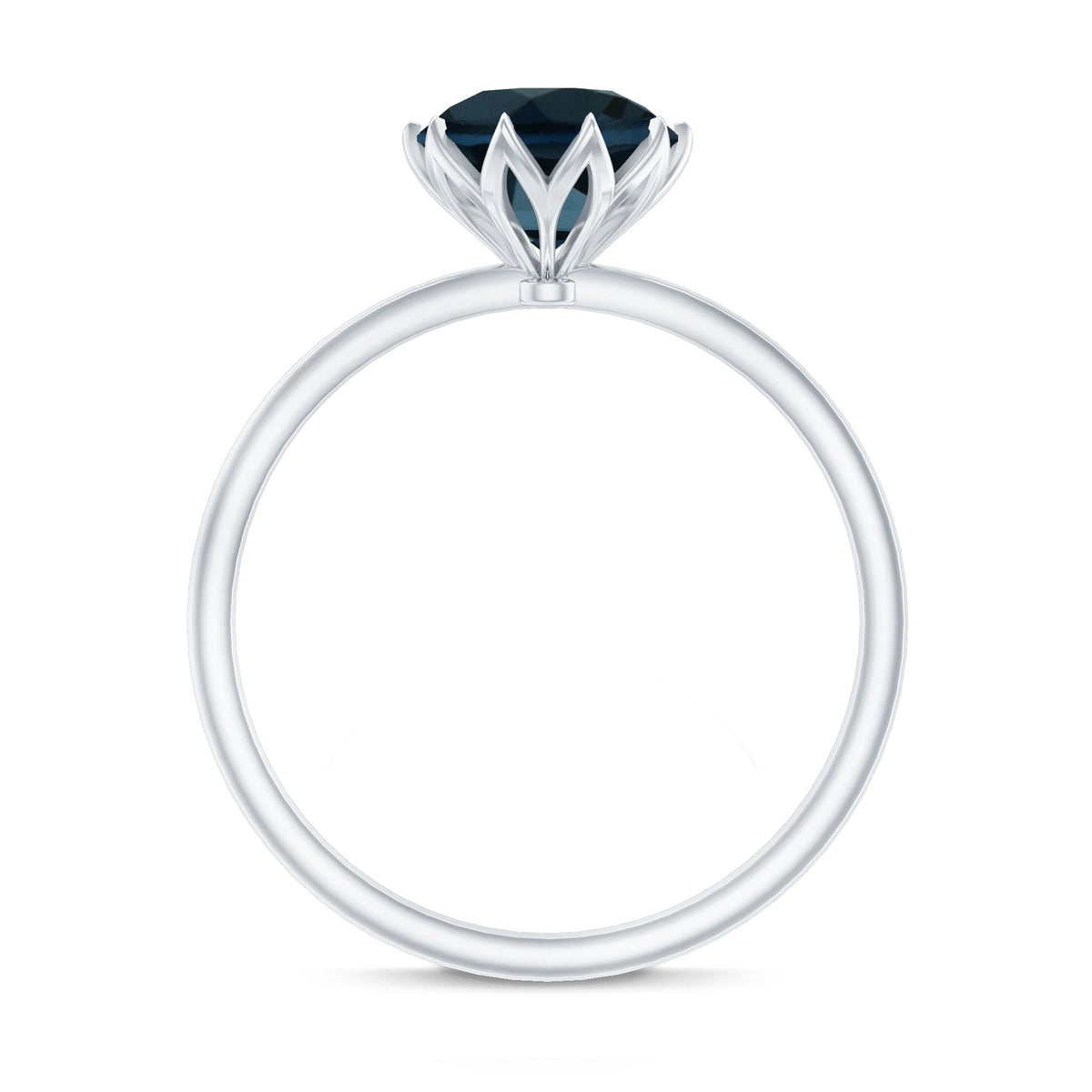 Lotus Basket Set Solitaire London Blue Topaz Engagement Ring