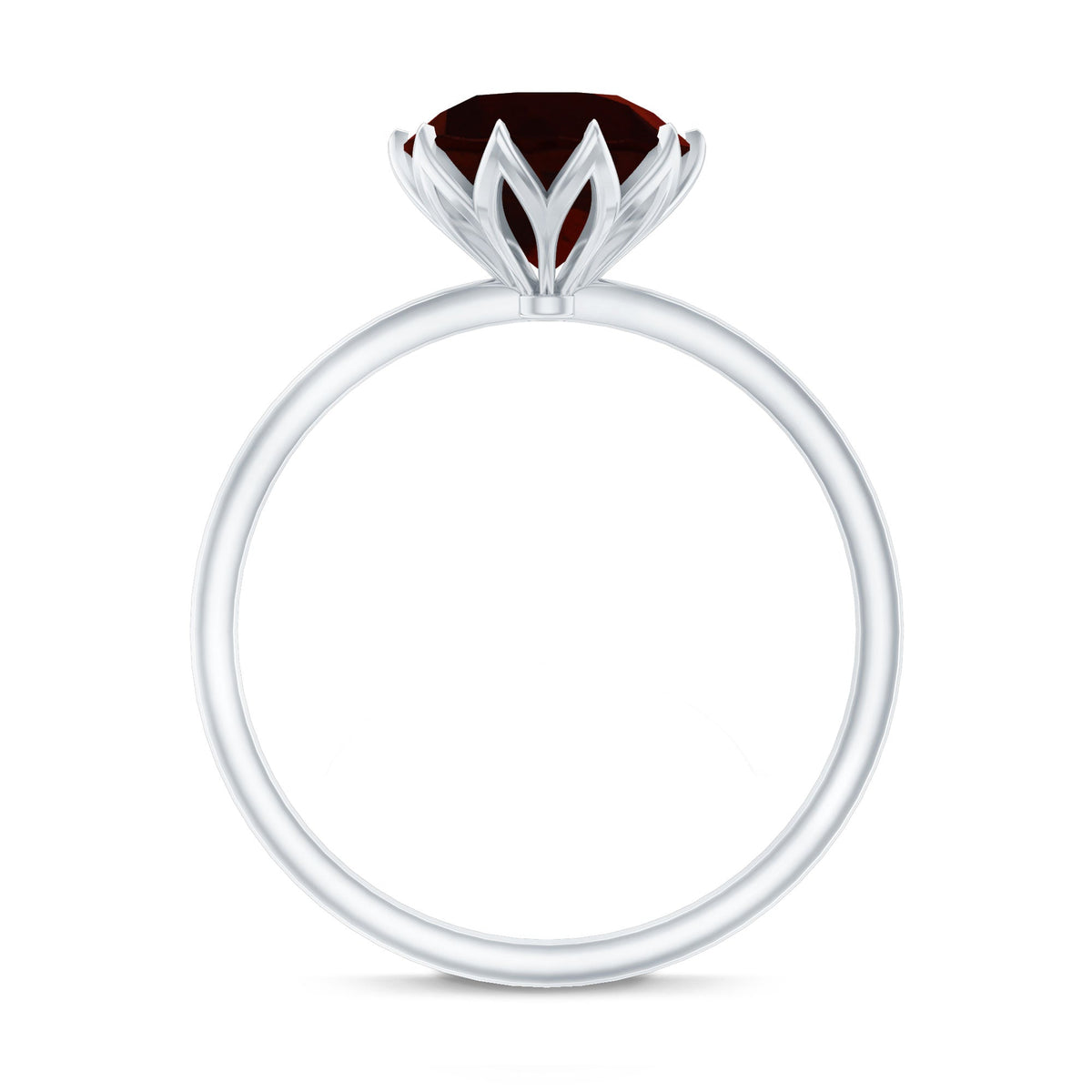 Natural 2.3 Carat Garnet Solitaire Engagement Ring