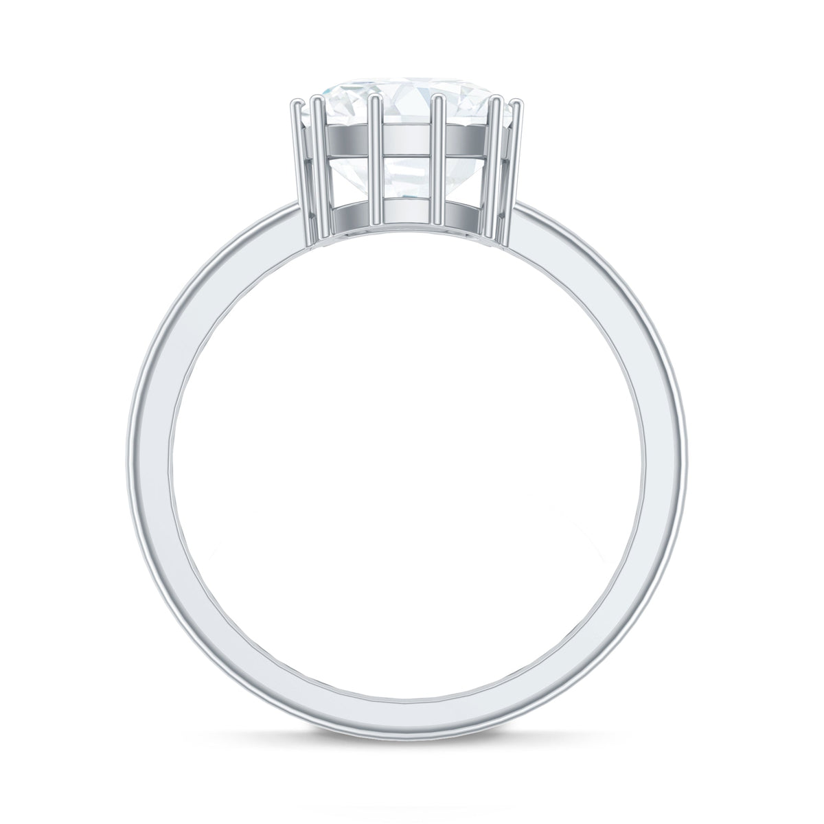 Certified 3 Carat Cushion Cut Moissanite Solitaire Engagement Ring