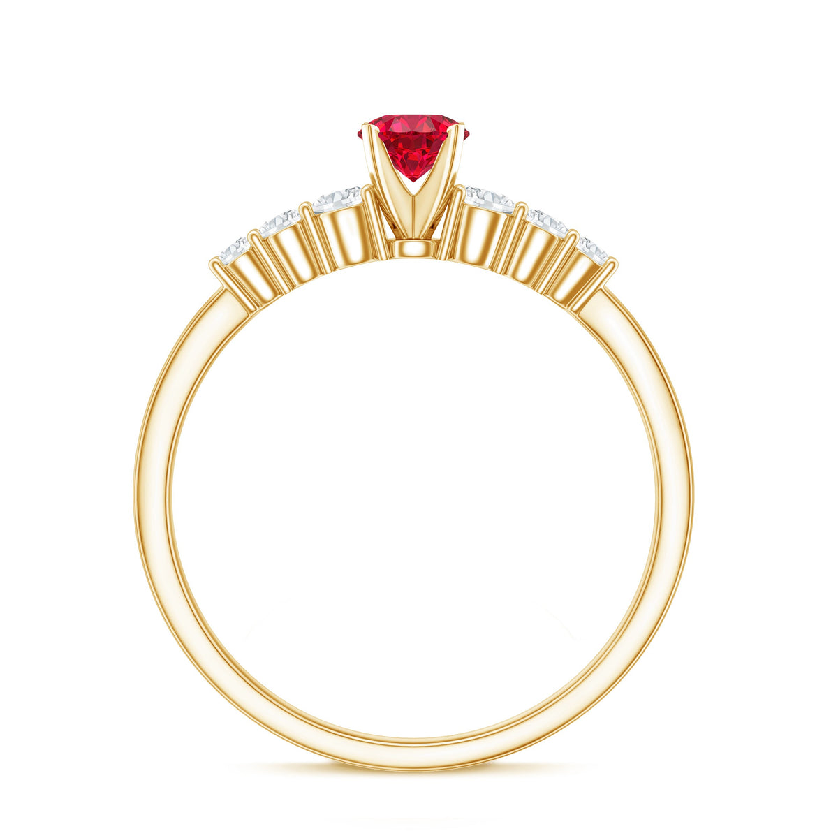 Graduated Style Lab Created Ruby and Diamond Promise Ring