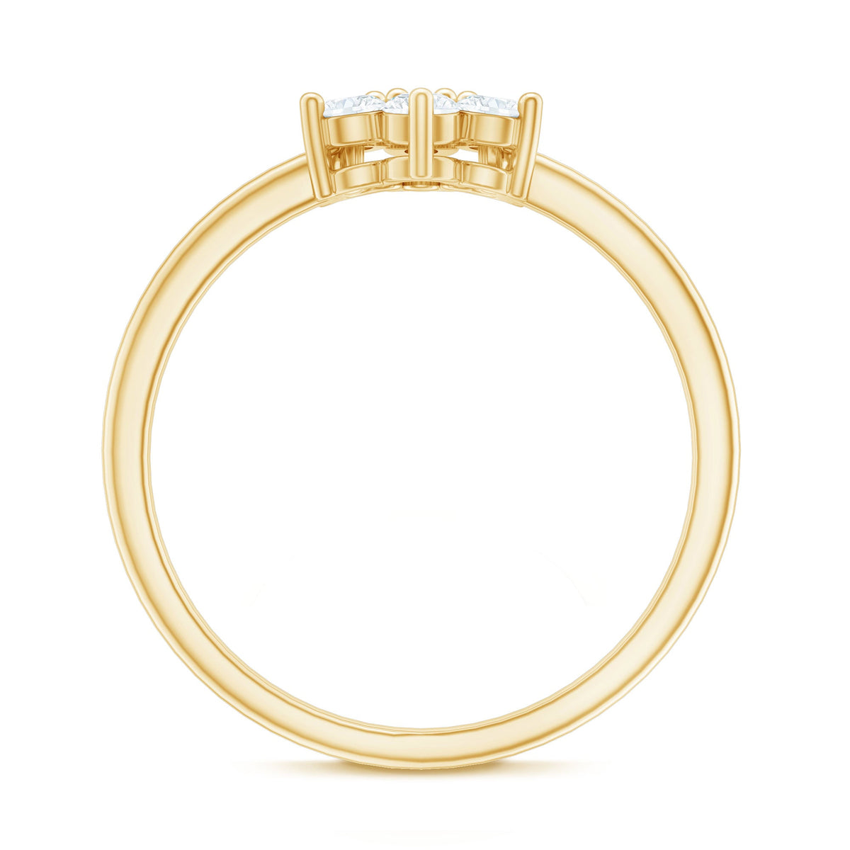 Certified Brilliant Cut Moissanite Flower Engagement Ring