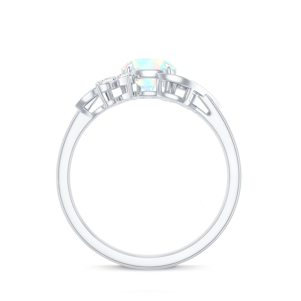 Nature Inspired Ethiopian Opal and Diamond Engagement Ring