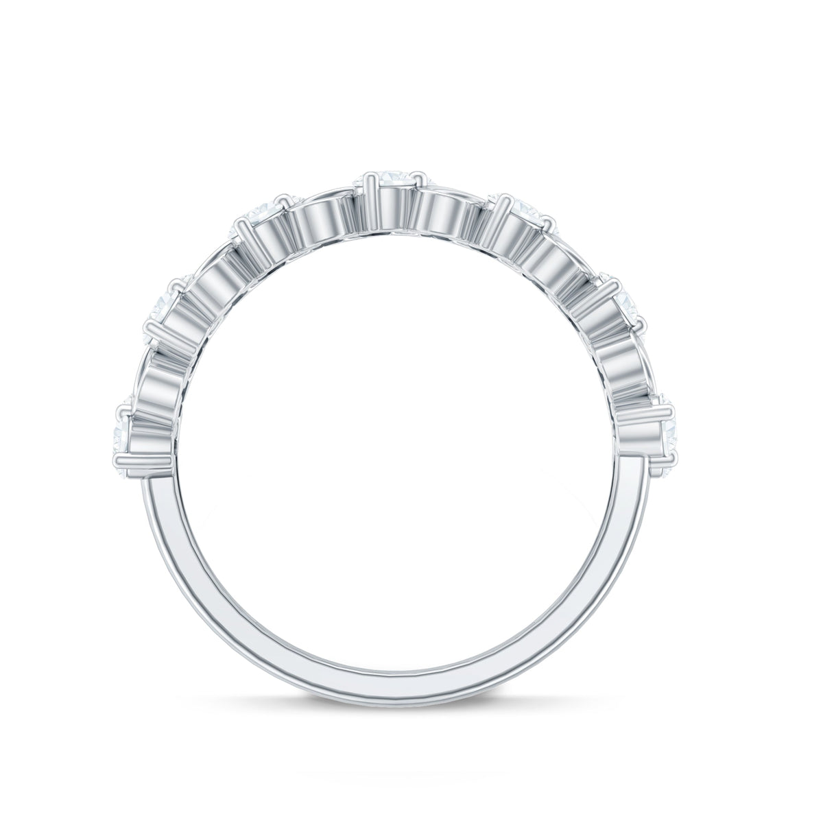 Round Moissanite Infinity Wedding Band for Women