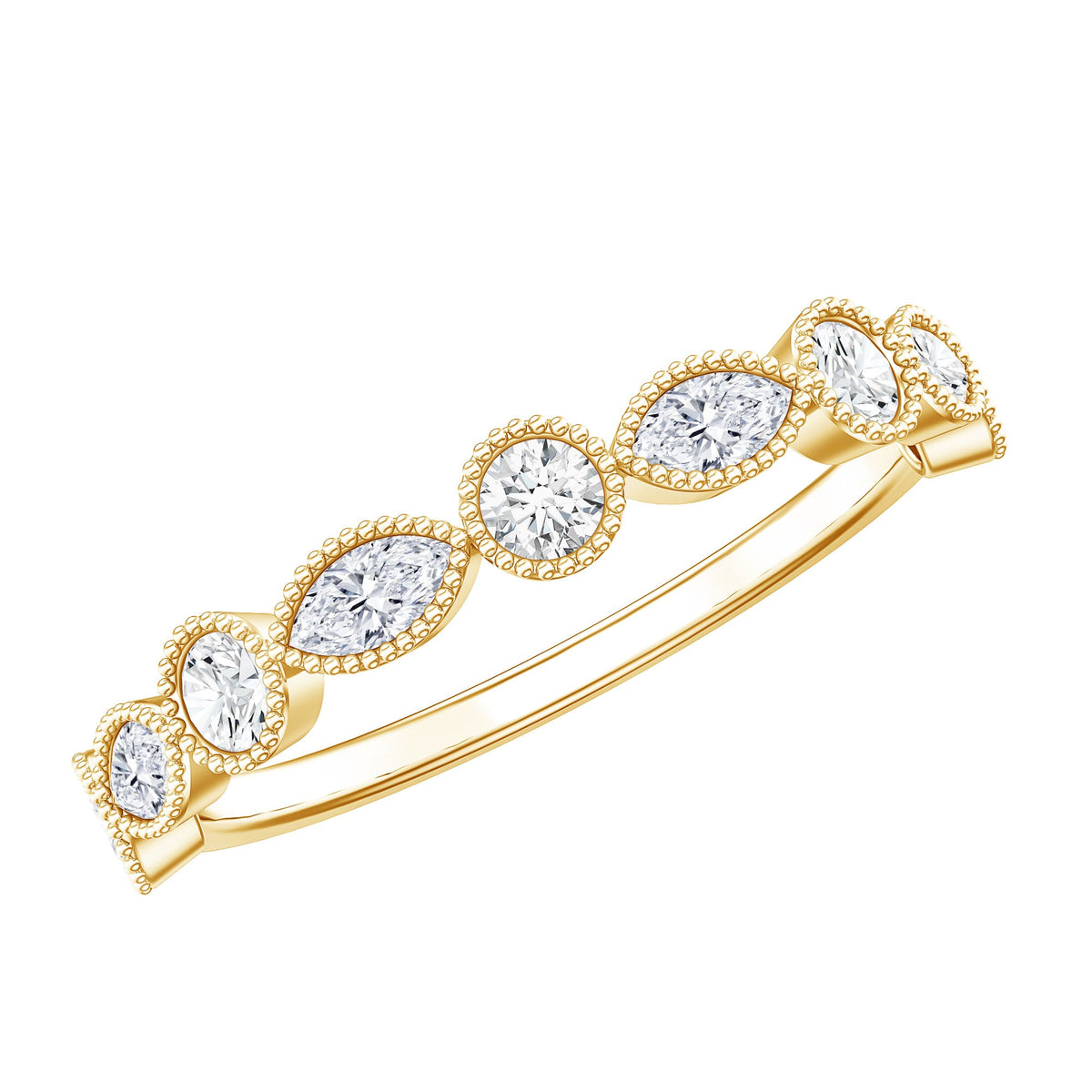 Certified Bezel Set Moissanite Eternity Band Ring