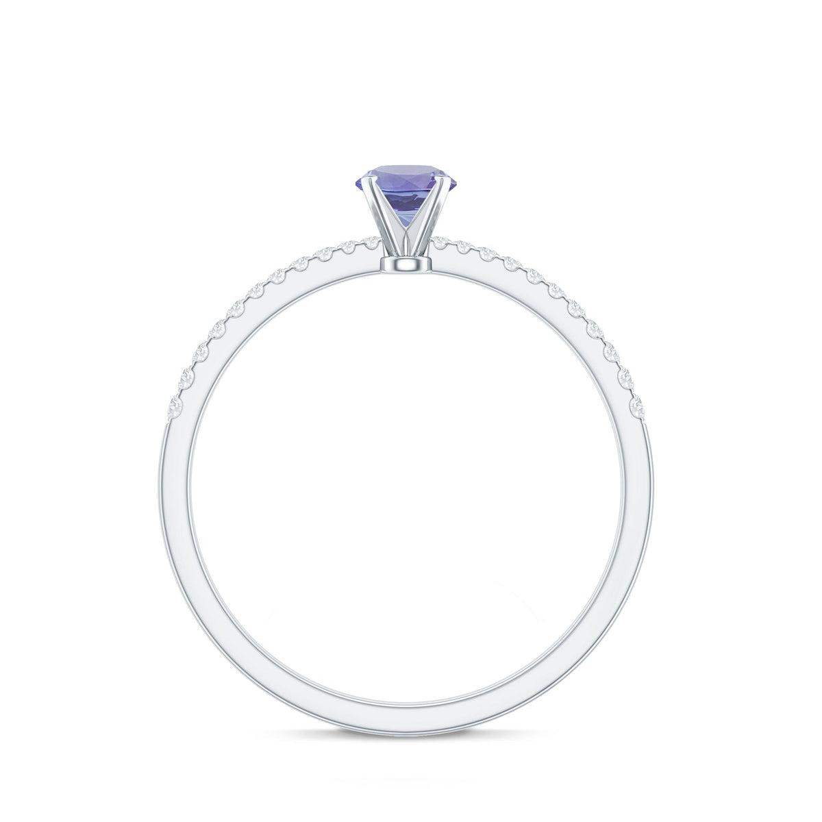 Minimal Tanzanite Diamond Promise Ring for Engagement