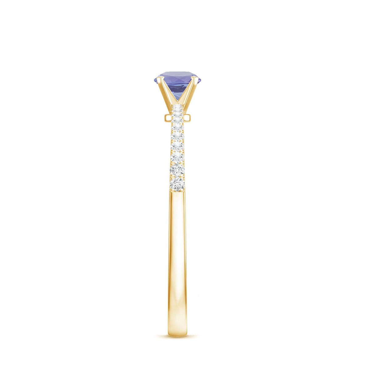 Minimal Tanzanite Diamond Promise Ring for Engagement