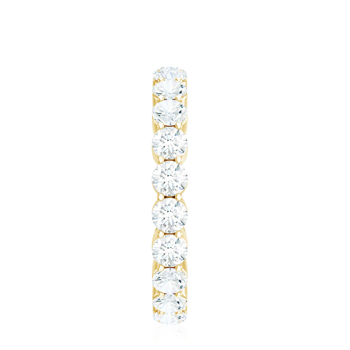 Certified Round Moissanite Eternity Wedding Band Ring