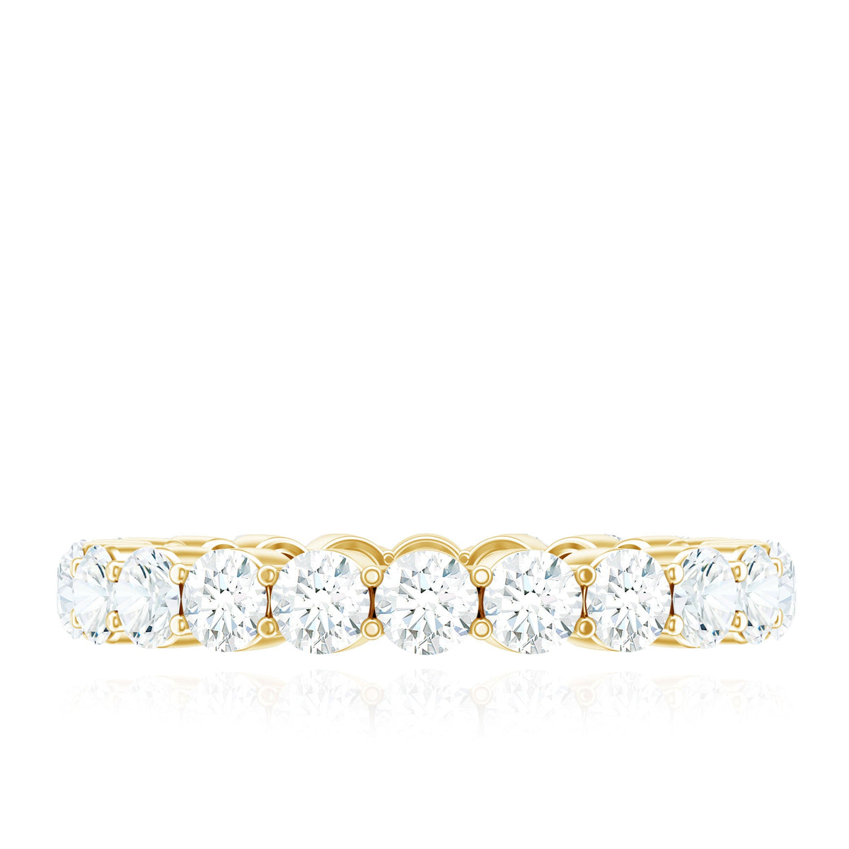 Certified Round Moissanite Eternity Wedding Band Ring