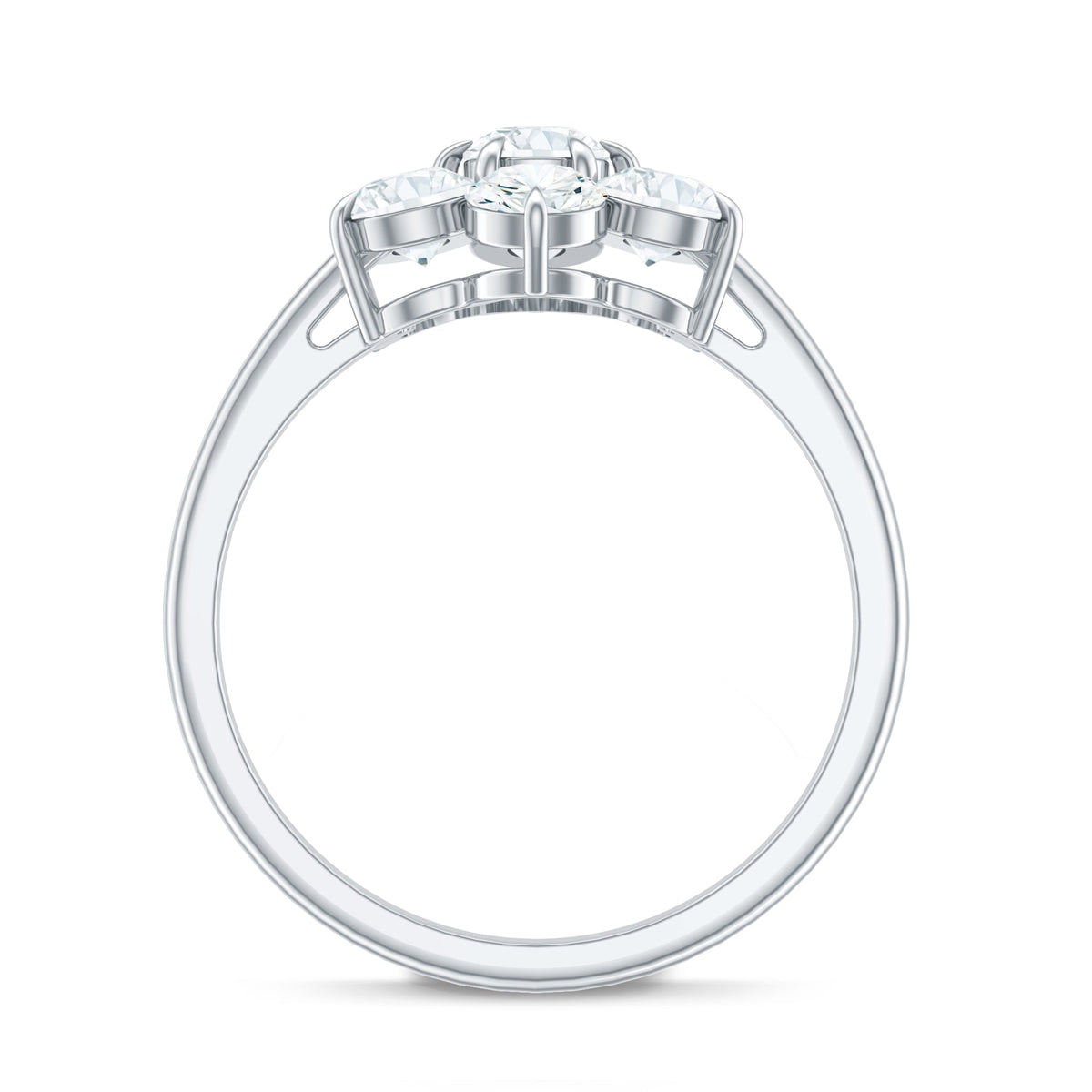 Certified Moissanite Beautiful Flower Engagement Ring