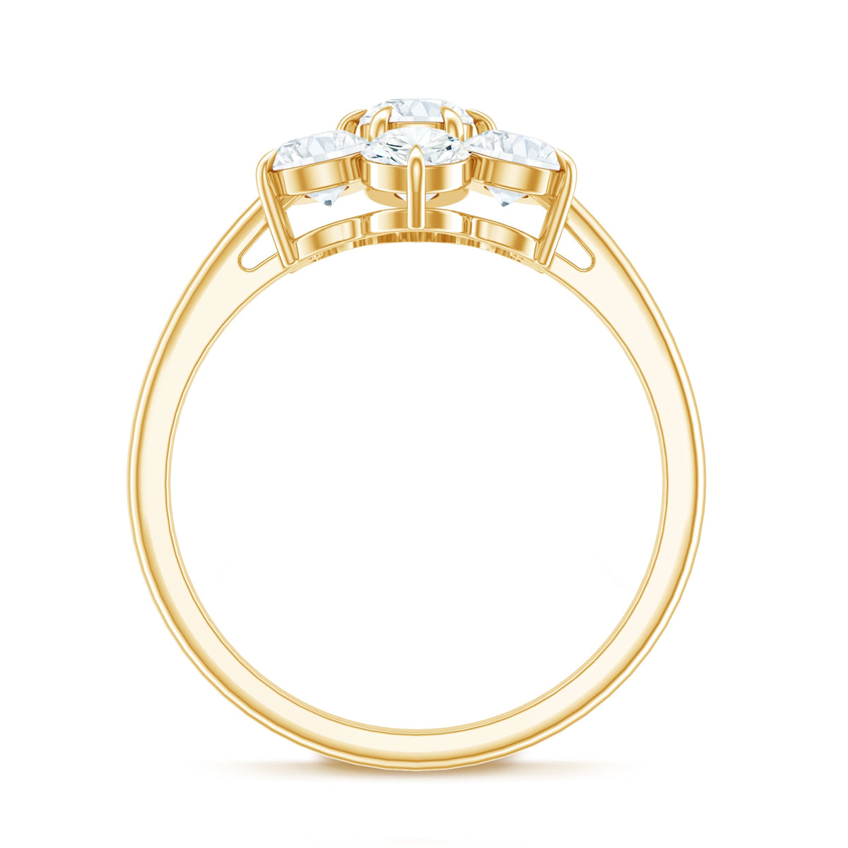 Certified Moissanite Beautiful Flower Engagement Ring