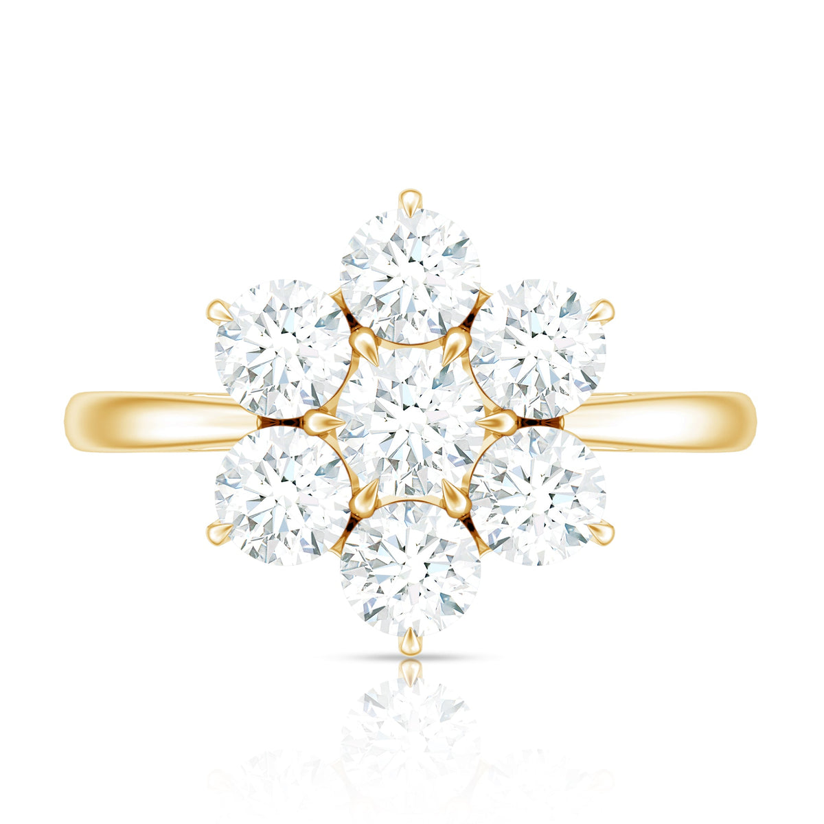 Certified Moissanite Beautiful Flower Engagement Ring