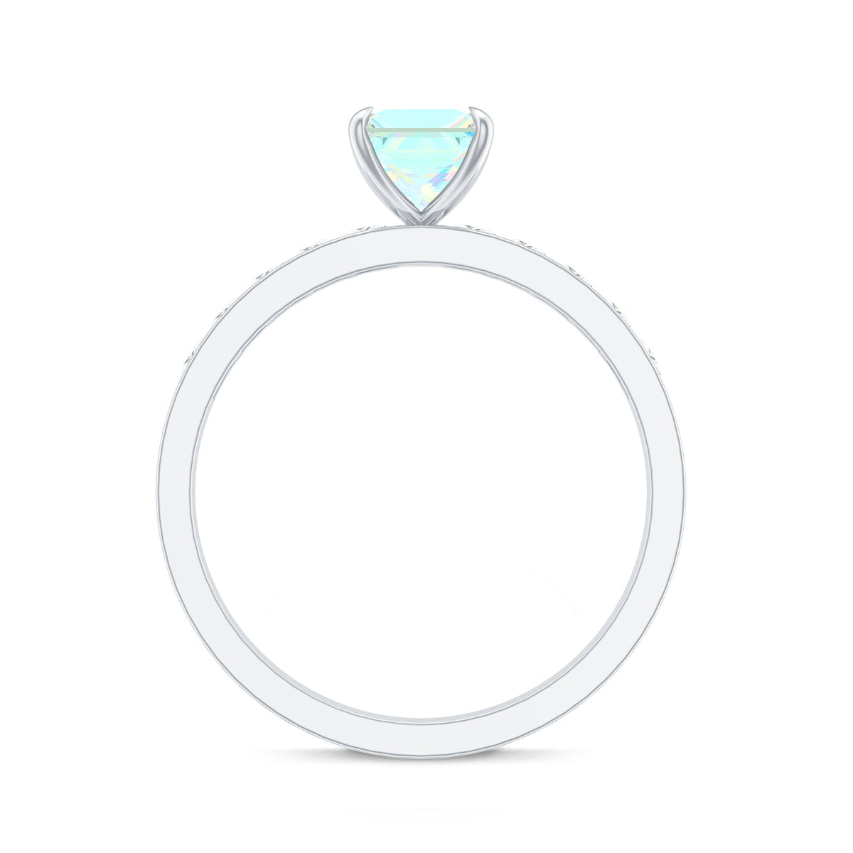 Certified Real Ethiopian Opal Princess Cut Engagement Ring with Diamond