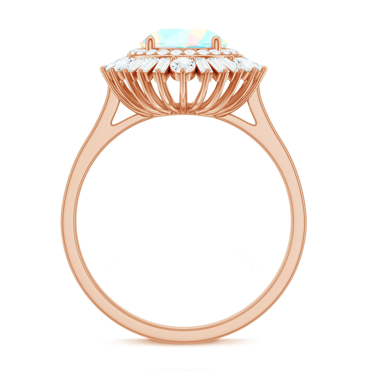 Natural 2 Carat Ethiopian Opal Double Halo Engagement Ring with Certificate