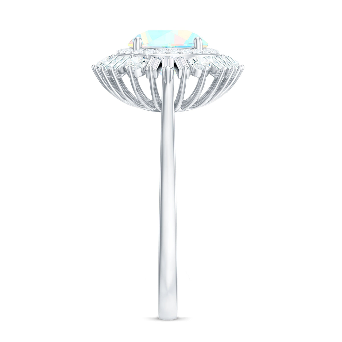 Natural 2 Carat Ethiopian Opal Double Halo Engagement Ring with Certificate