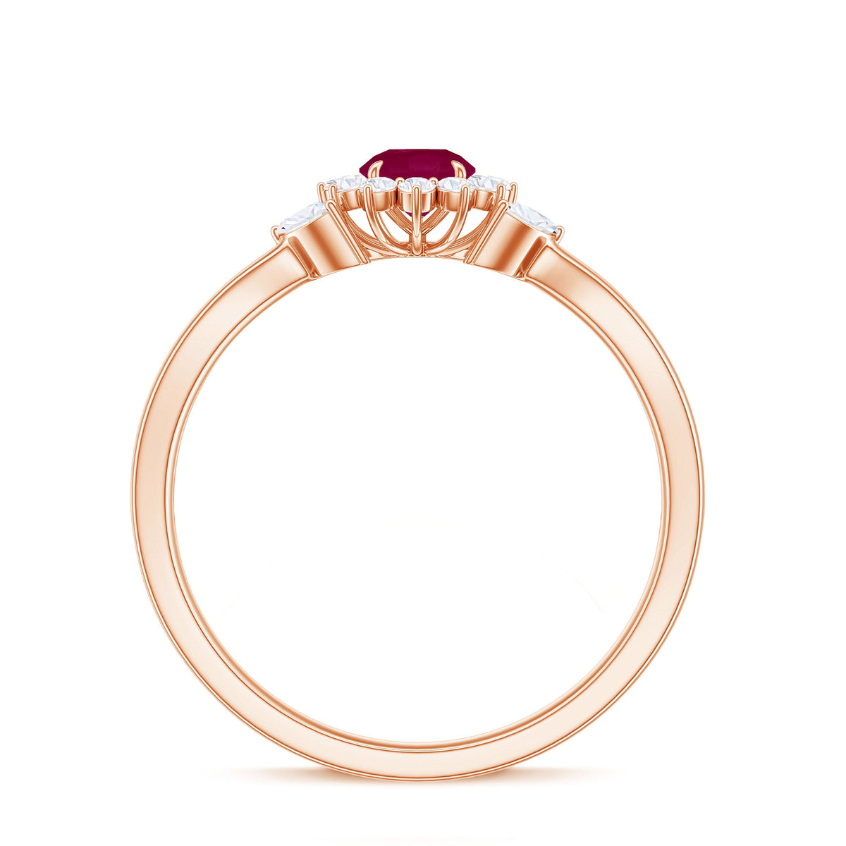 Nature Inspired Ruby Engagement Ring with Diamond for Women