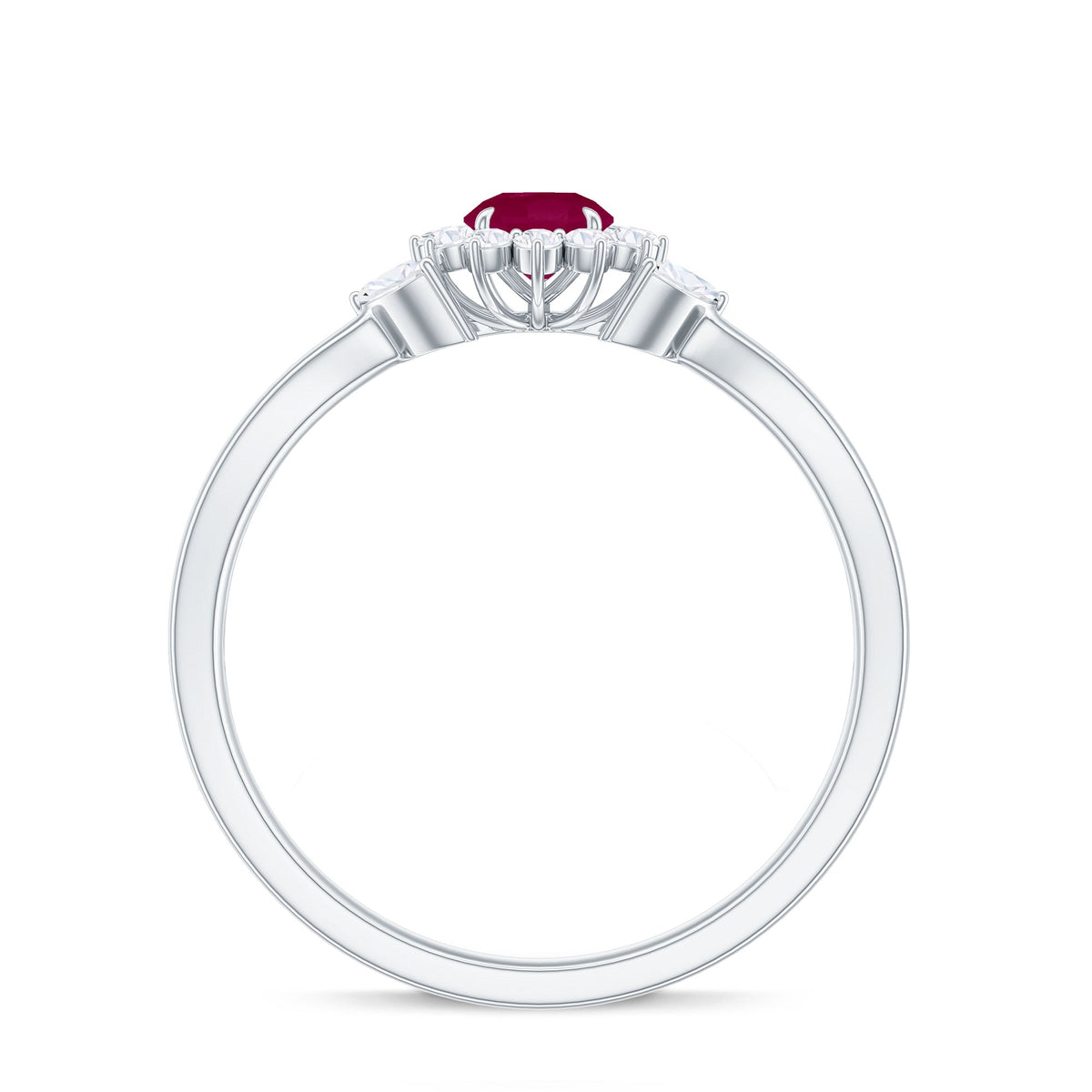 Nature Inspired Ruby Engagement Ring with Diamond for Women