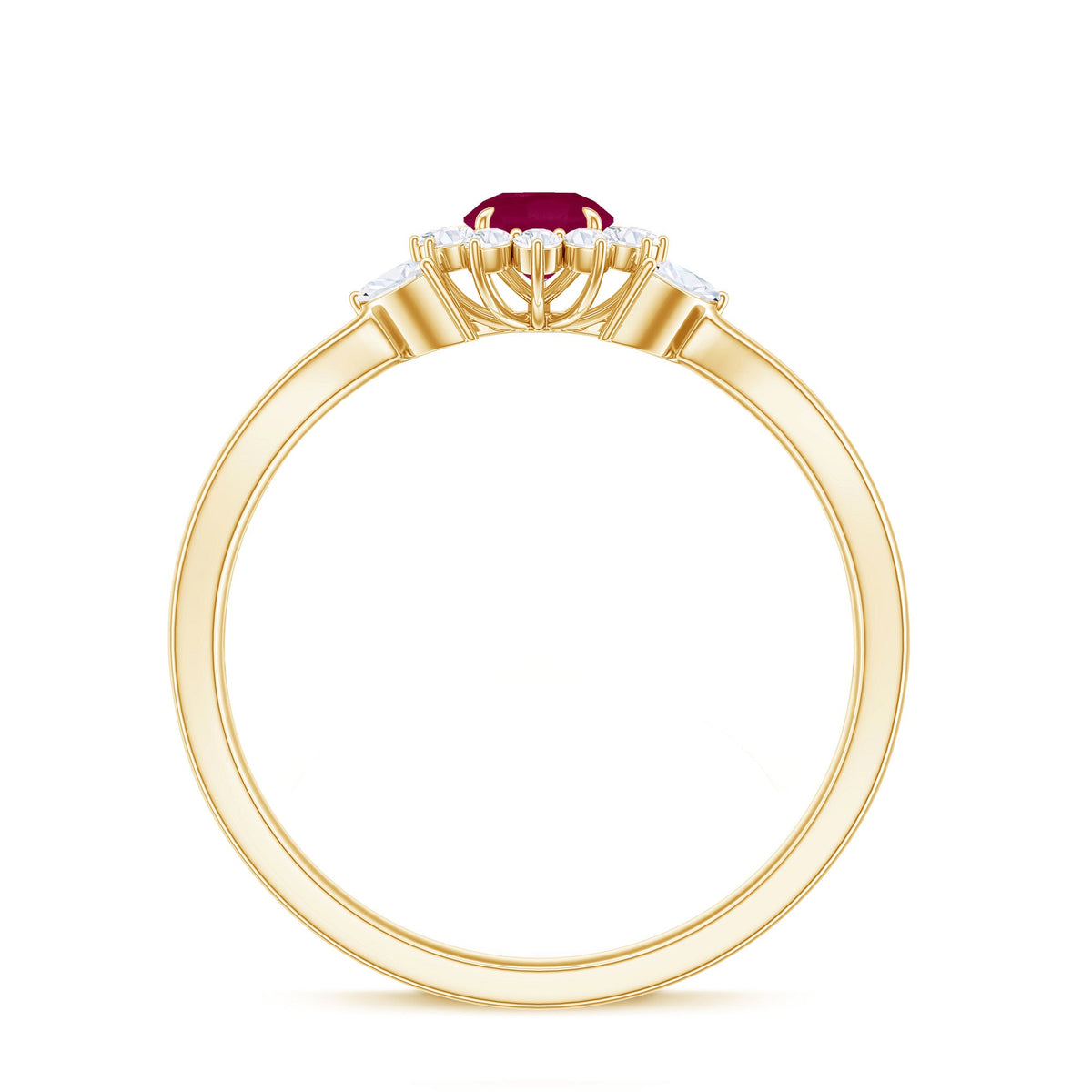Nature Inspired Ruby Engagement Ring with Diamond for Women