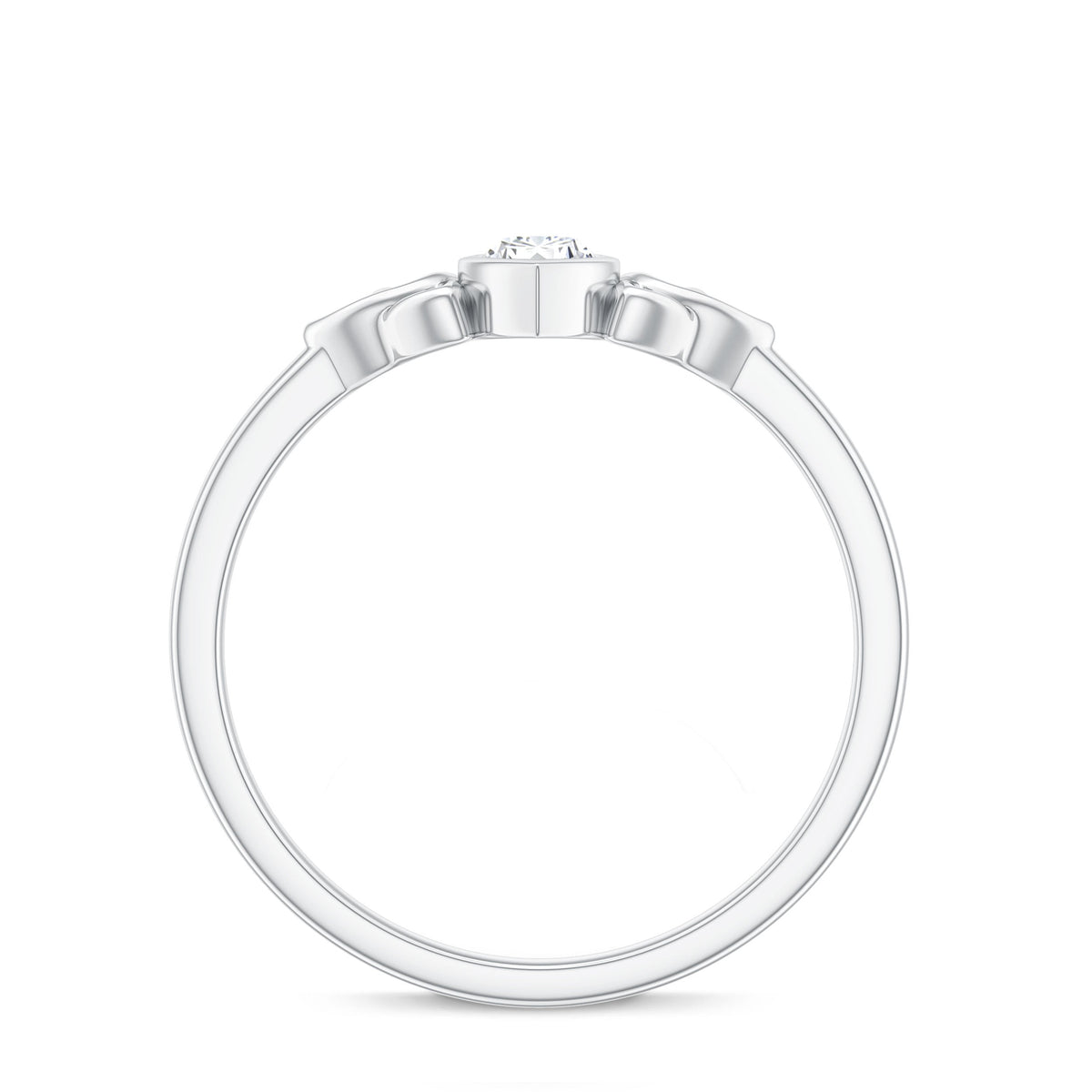 Marquise Cut Moissanite Solitaire Celtic Knot Ring in Bezel Setting