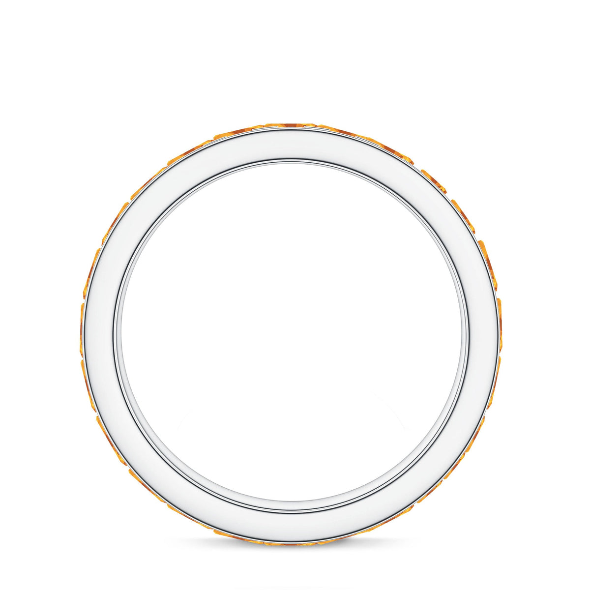 Natural Citrine Channel Set Eternity Ring for Anniversary