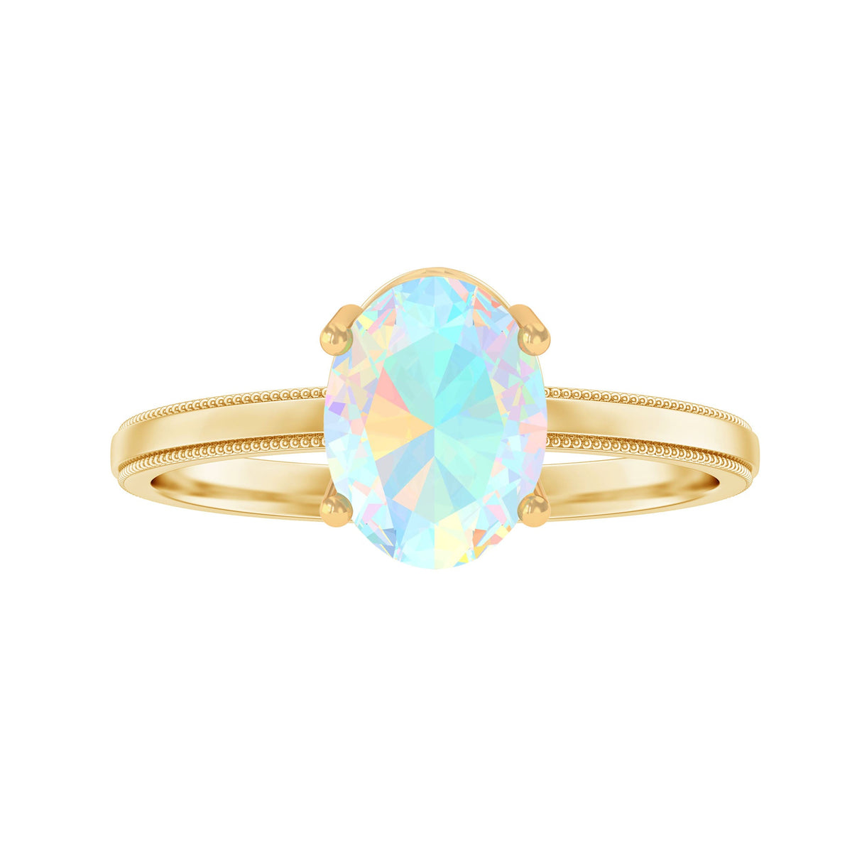 Certified Real Ethiopian Opal Solitaire Engagement Ring