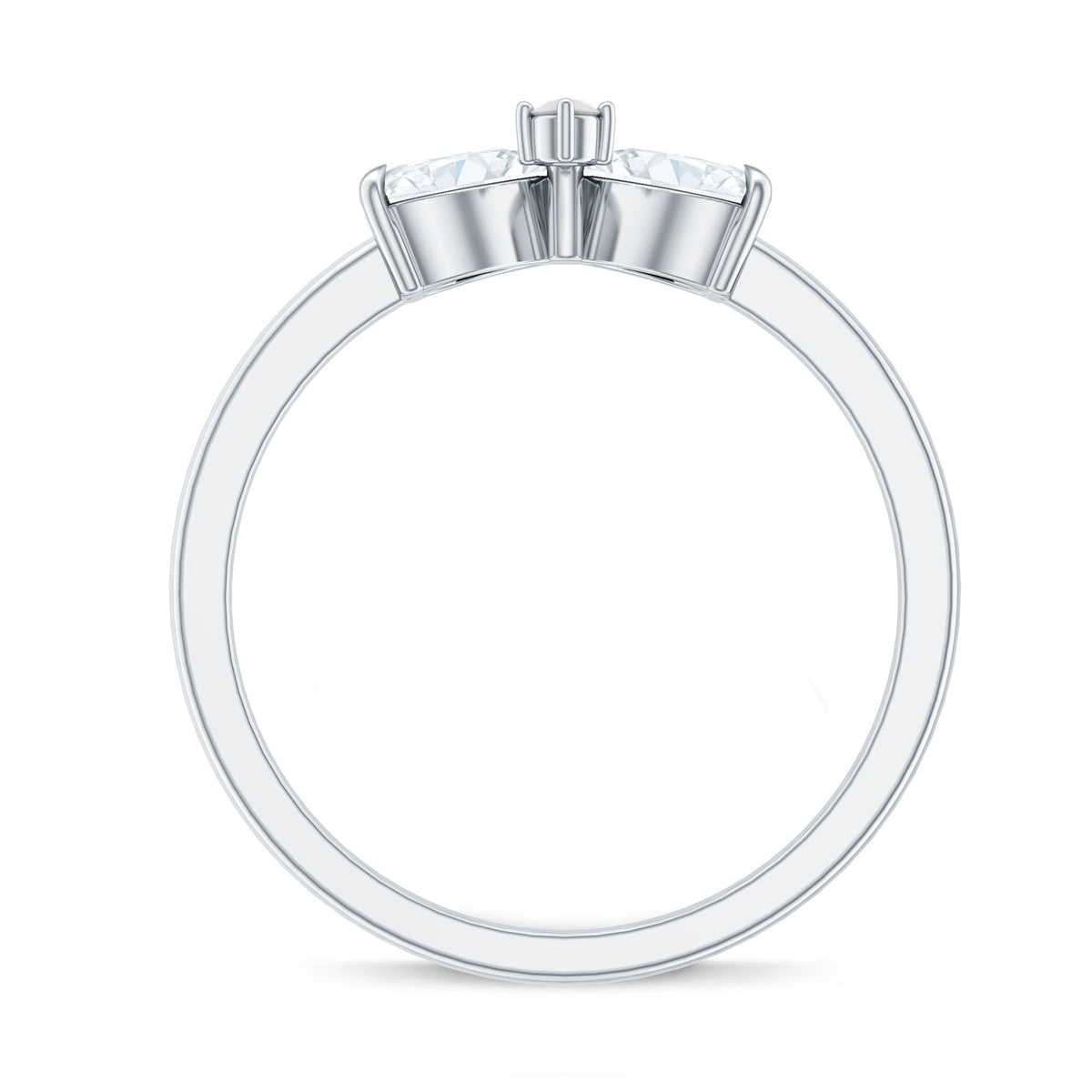 Heart Shaped Moissanite Infinity Promise Ring