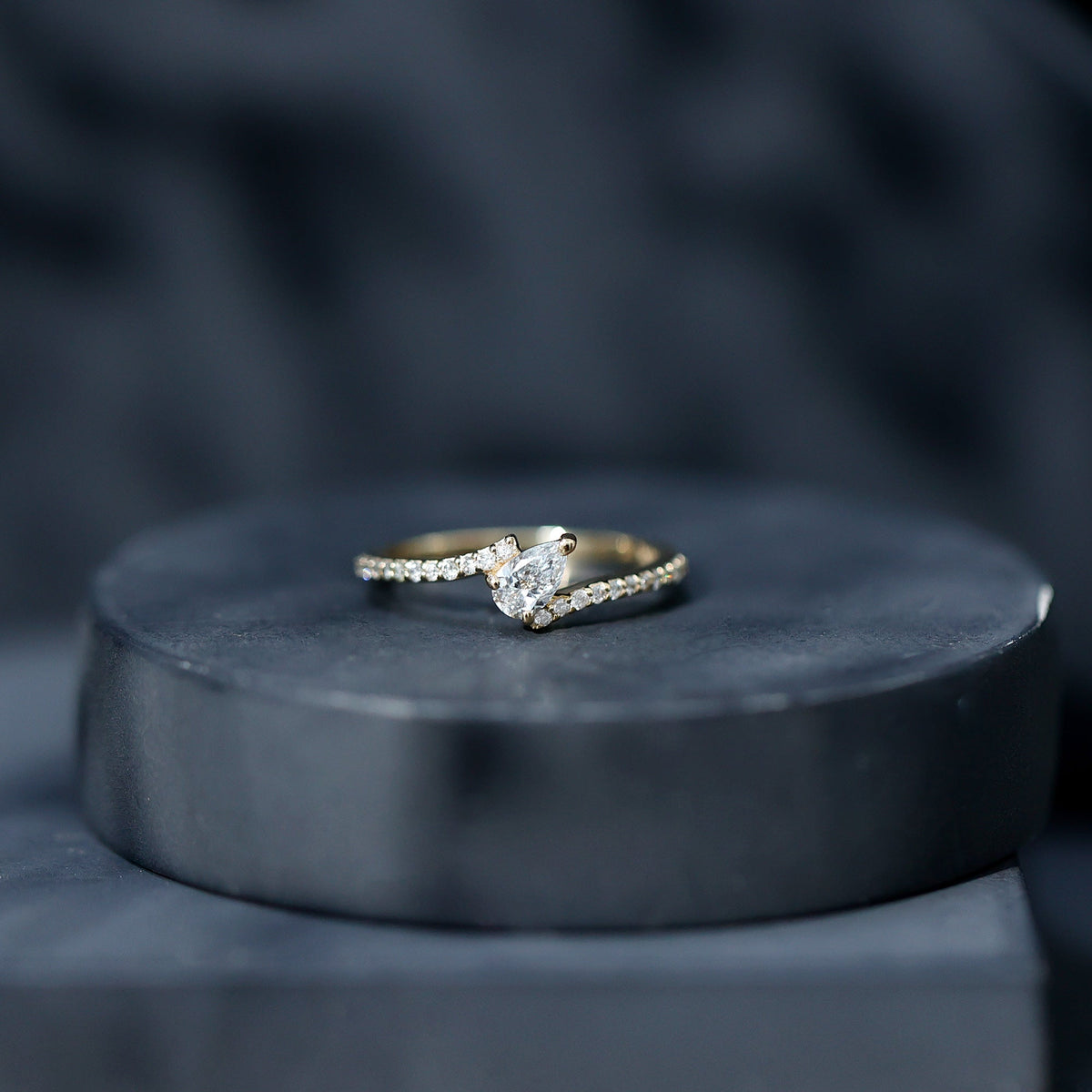 Certified Natural Diamond Promise Ring with Bypass Shank