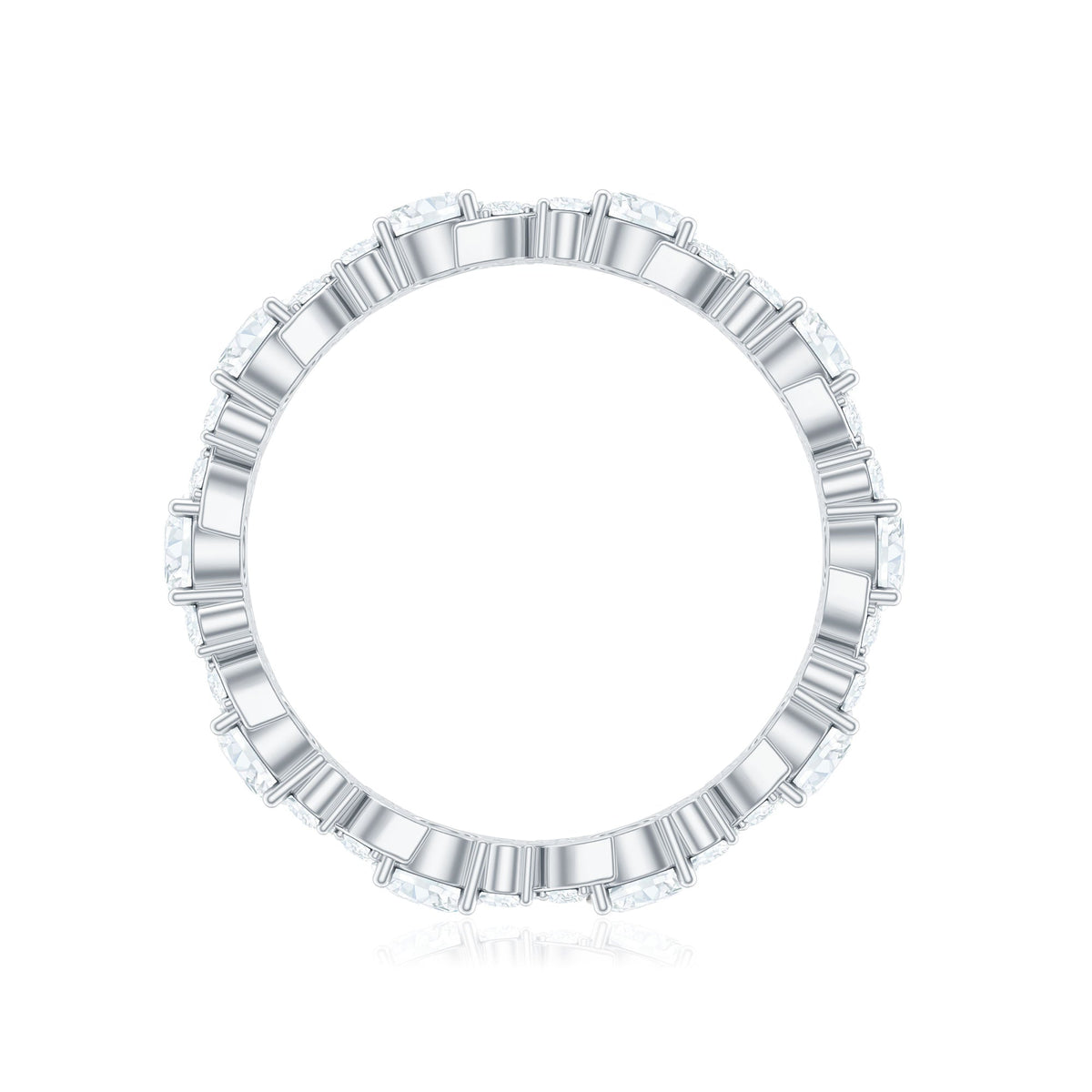 Round Cut Moissanite Eternity Wedding Band Ring