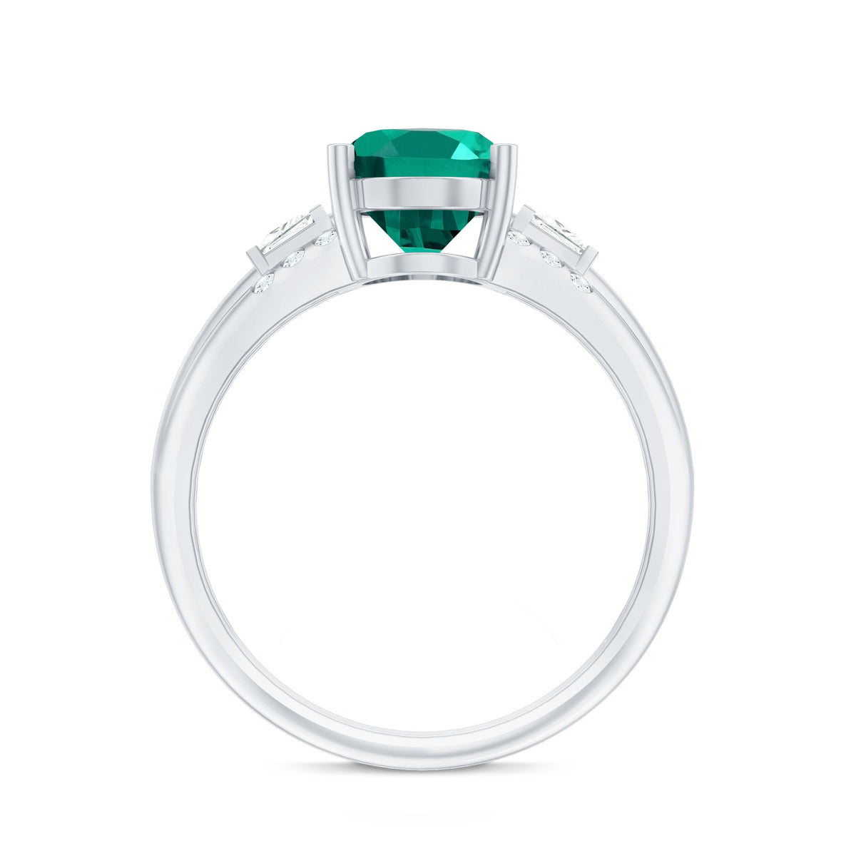 Certified 3 Carat Oval Lab Grown Emerald Diamond Statement Engagement Ring