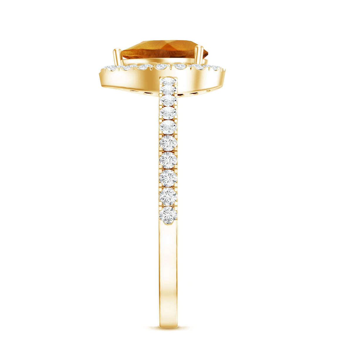 Classic Citrine Teardrop Engagement Ring with Diamond Halo