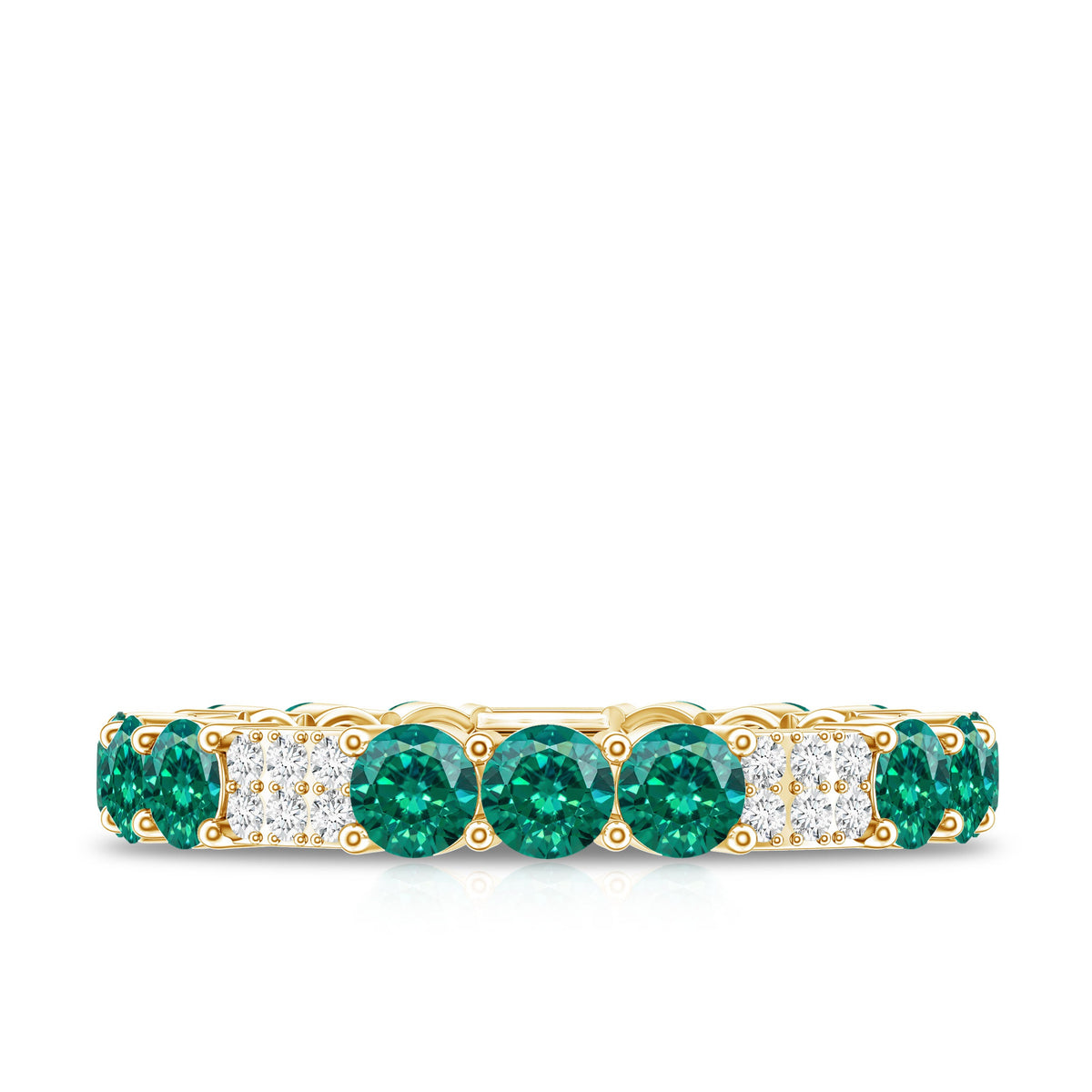Certified Lab Grown Emerald Diamond Eternity Wedding Band