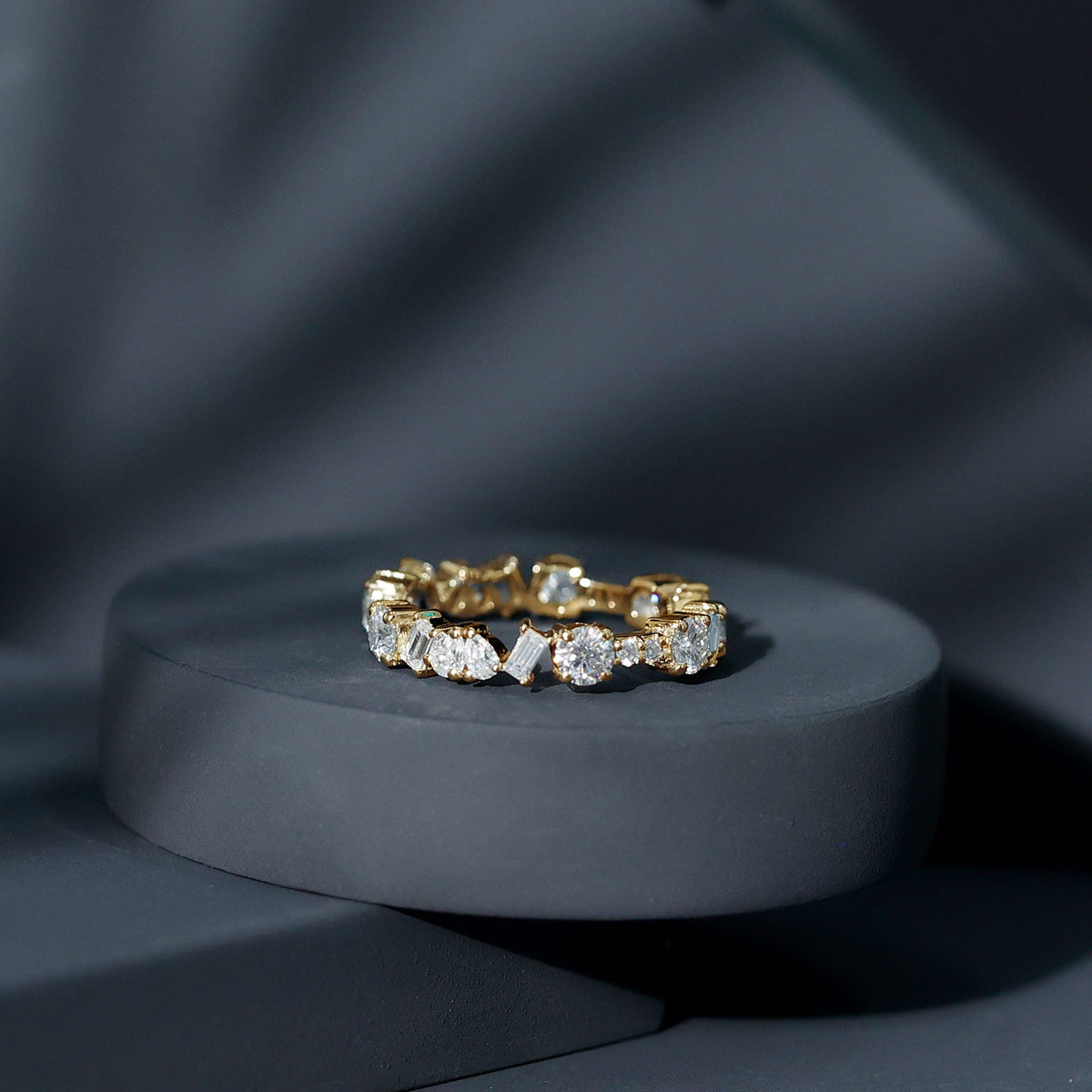 Certified Moissanite Designer Wedding Band Ring For Women