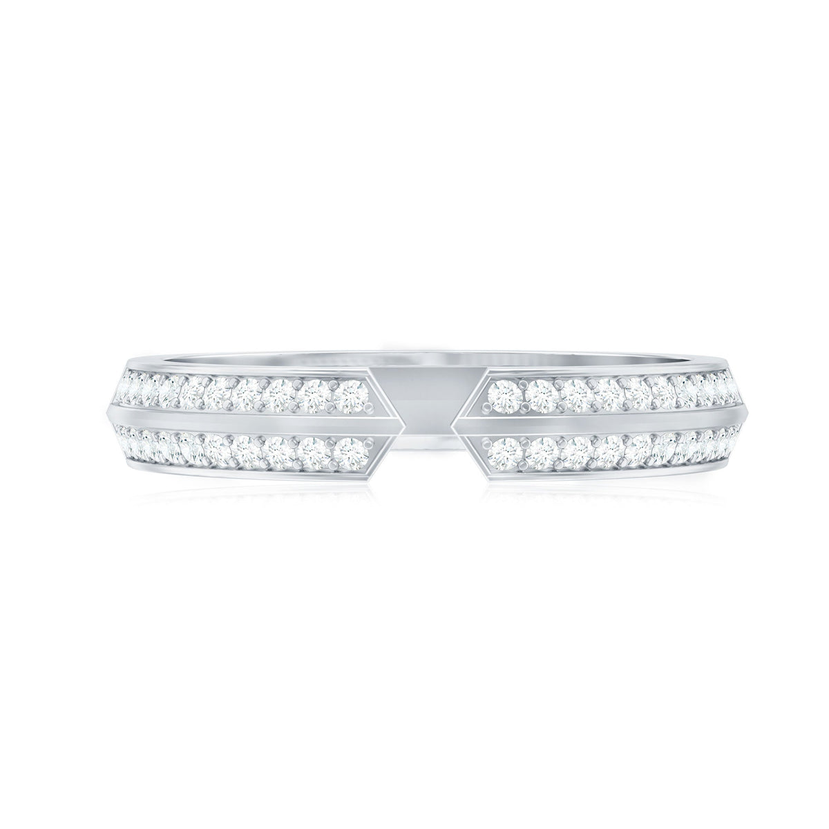 Certified Natural Diamond Anniversary Ring in Cuff Style