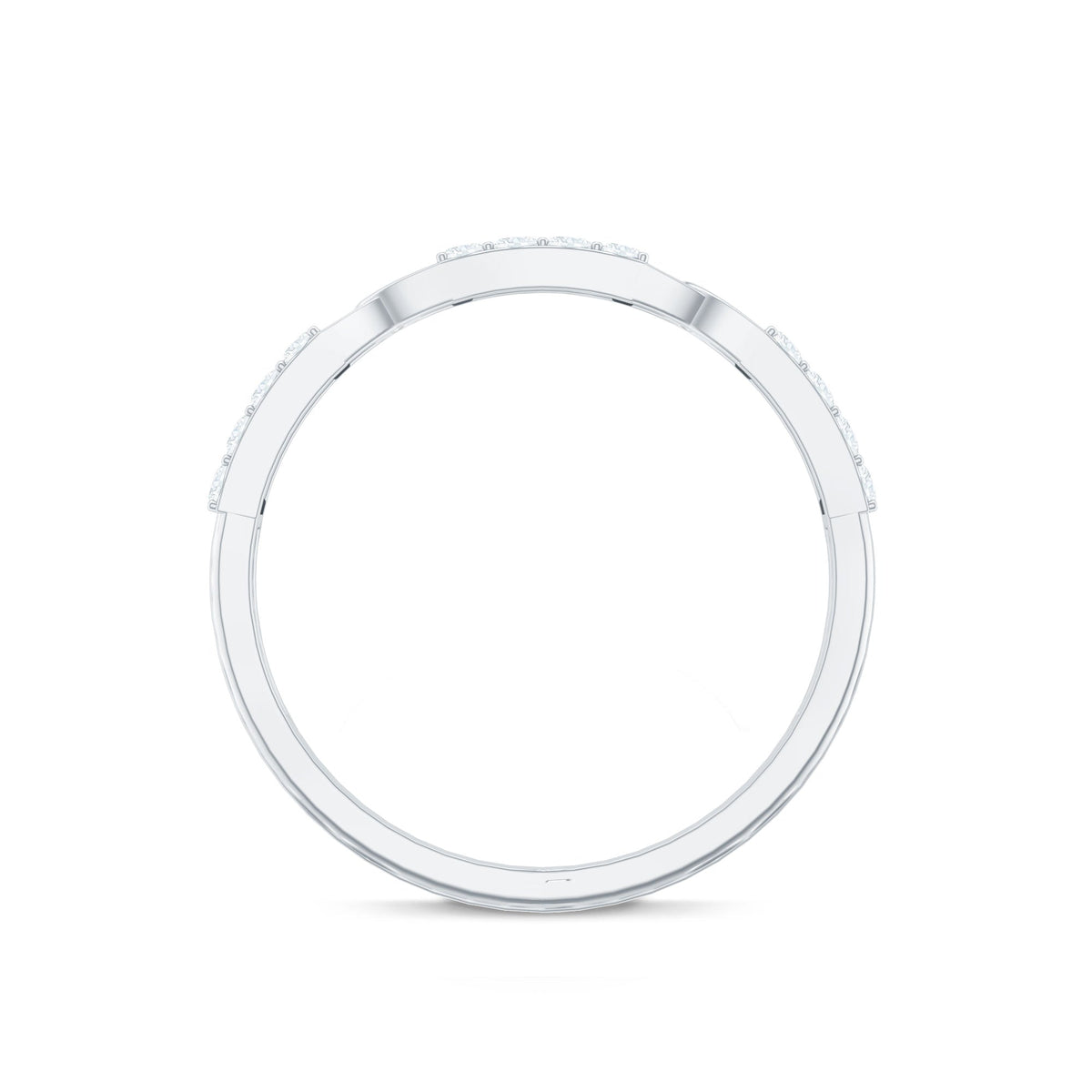 Certified Moissanite Interlocking Wedding Band