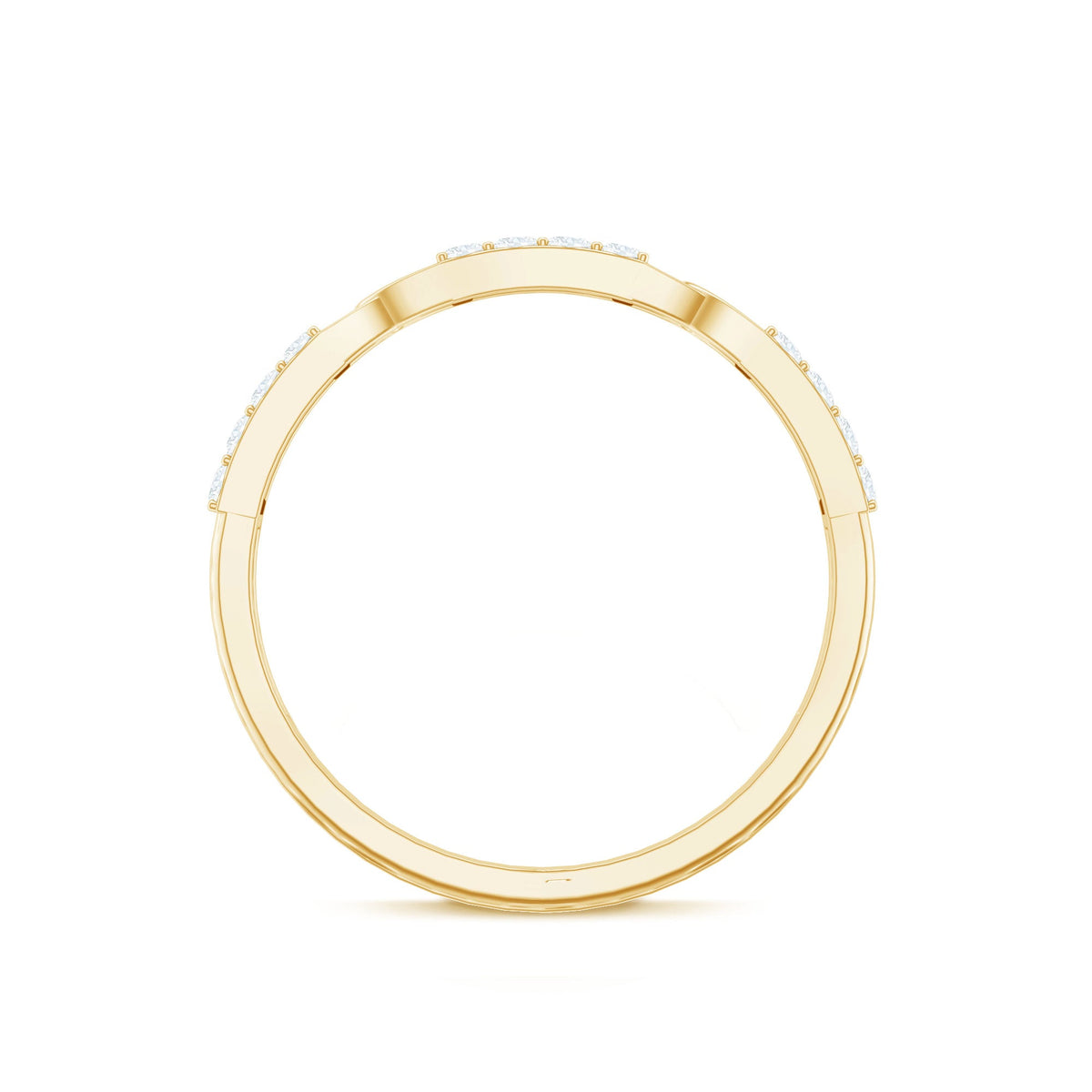 Certified Moissanite Interlocking Wedding Band