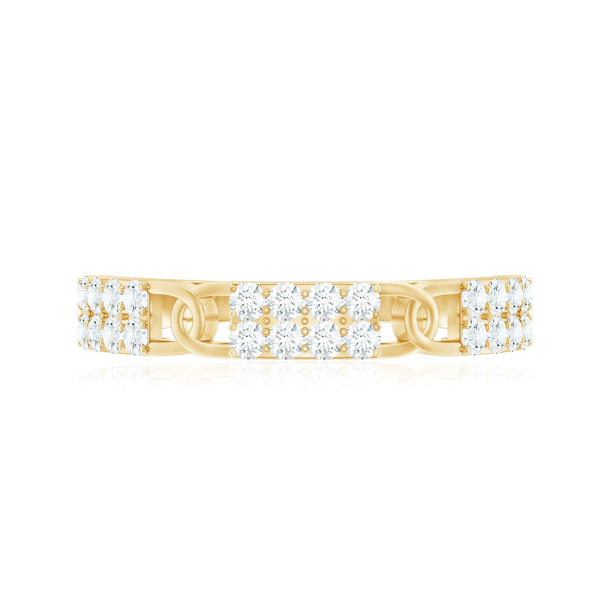 Certified Moissanite Interlocking Wedding Band
