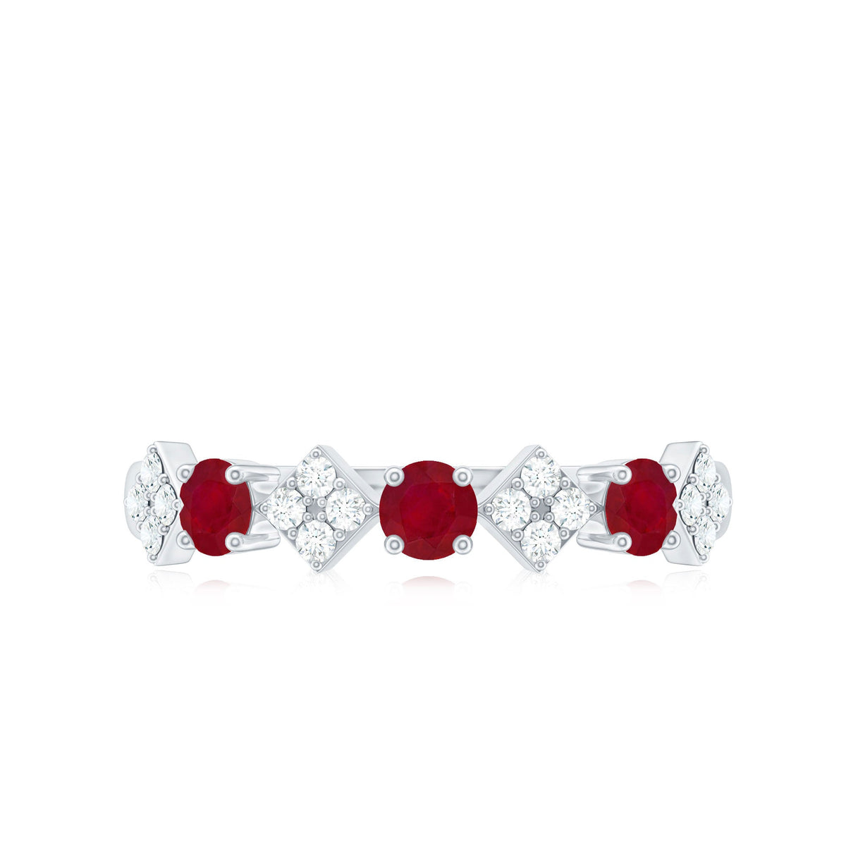Real Ruby Diamond Half Eternity for Women