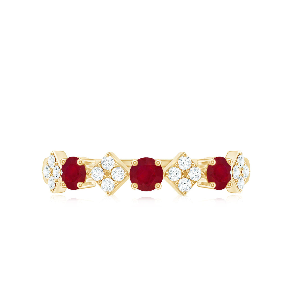 Real Ruby Diamond Half Eternity for Women