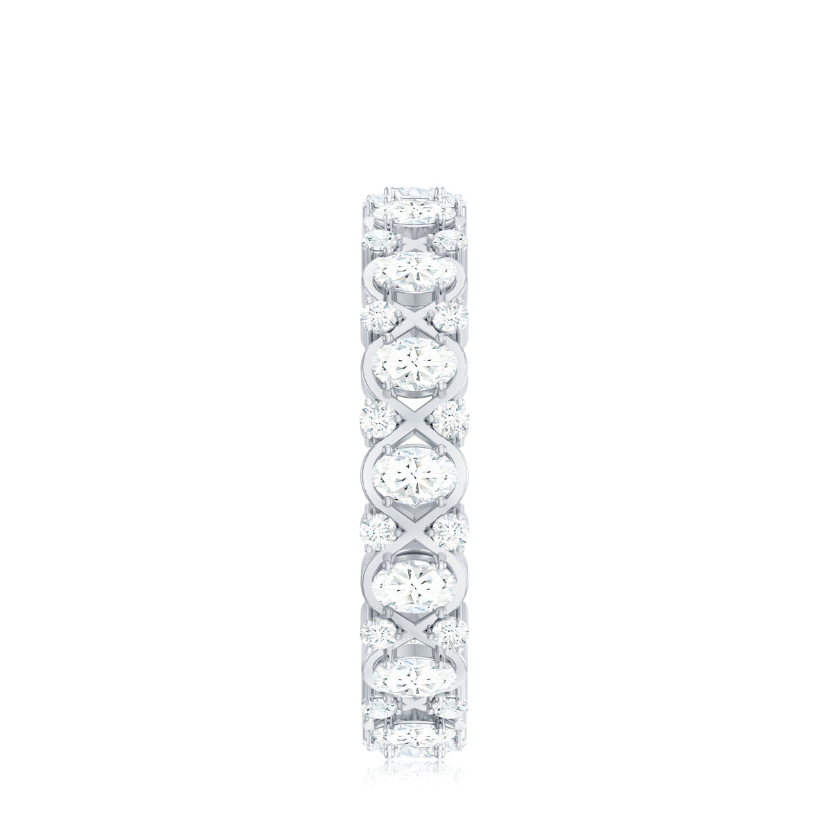 Half Eternity Style Moissanite Infinity Wedding Band
