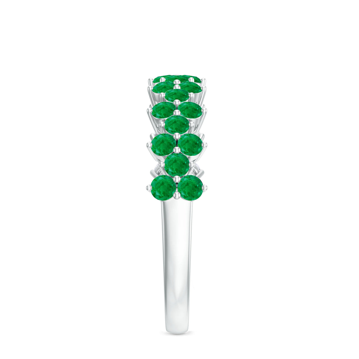 Certified Real Emerald Half Eternity Anniversary Ring
