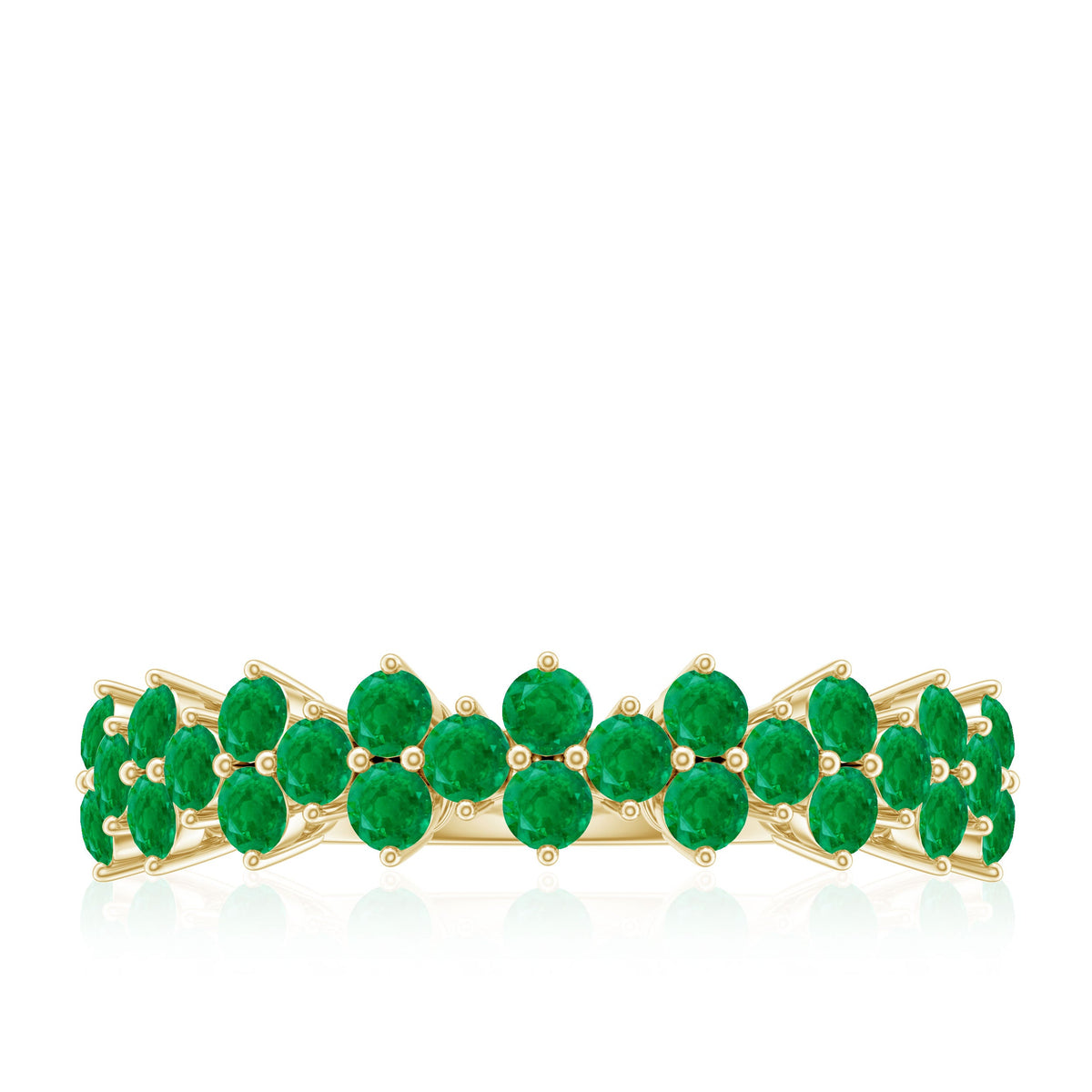 Certified Real Emerald Half Eternity Anniversary Ring