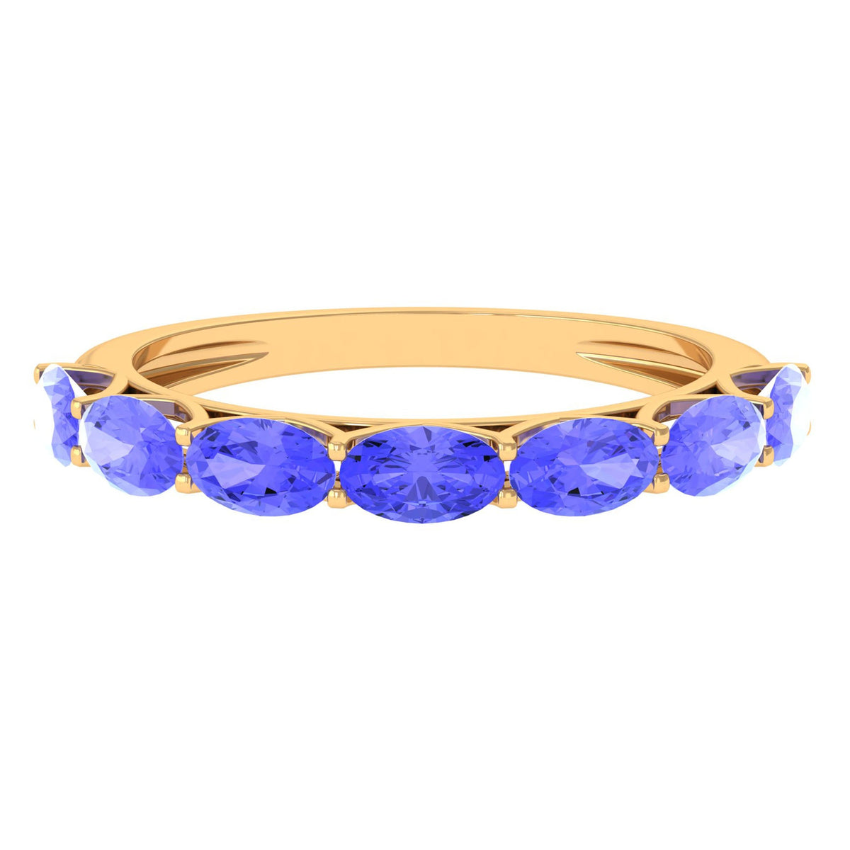 Oval Shape Tanzanite East West Eternity Band Ring