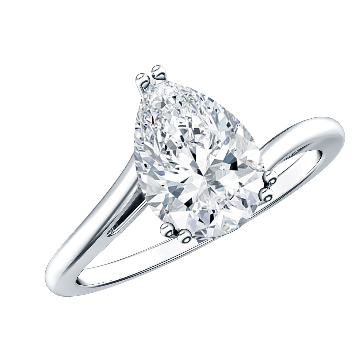 Pear Engagement Ring With Certified Moissanite